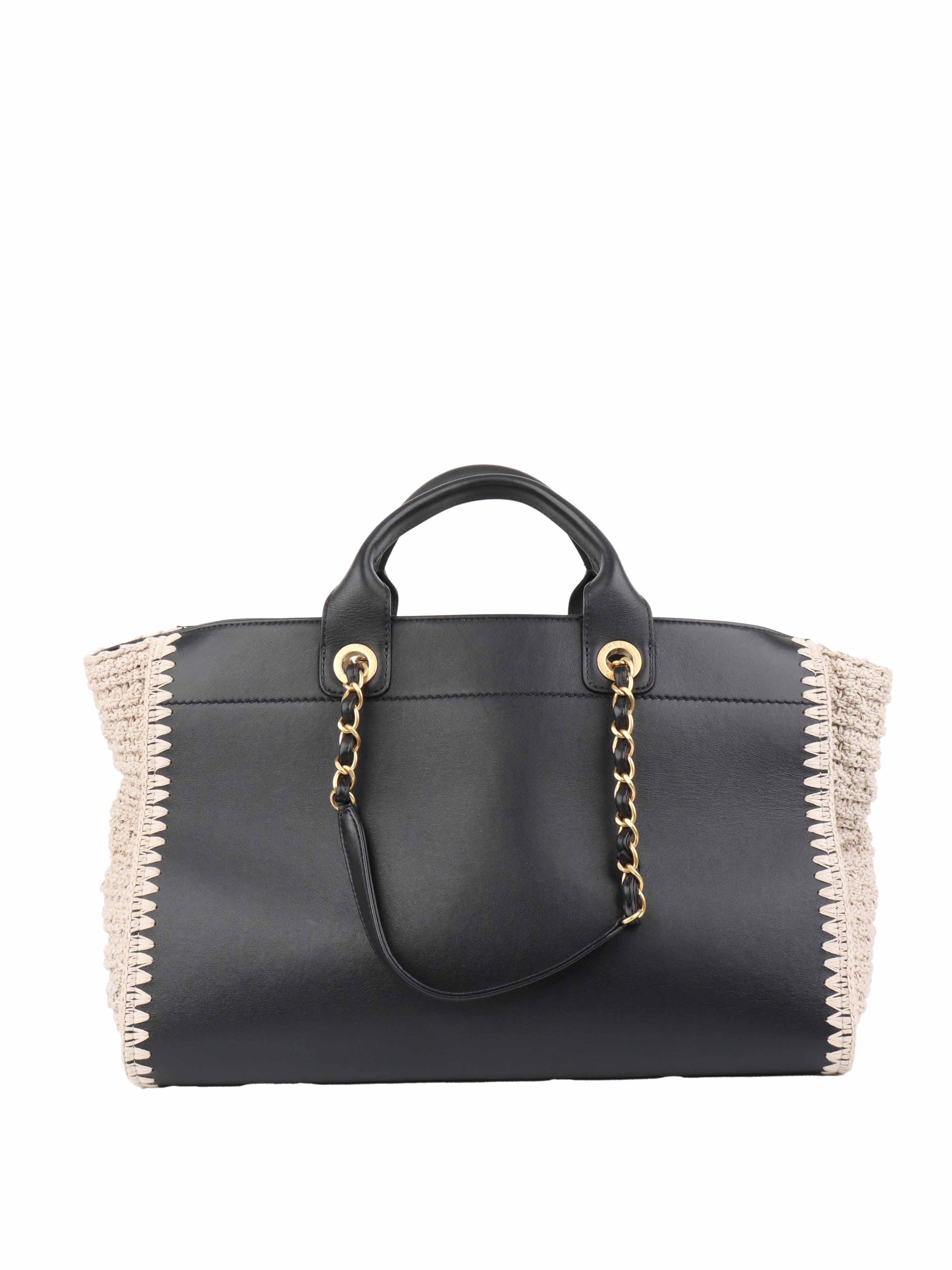 Chanel Black & Raffia Deauville Tote.