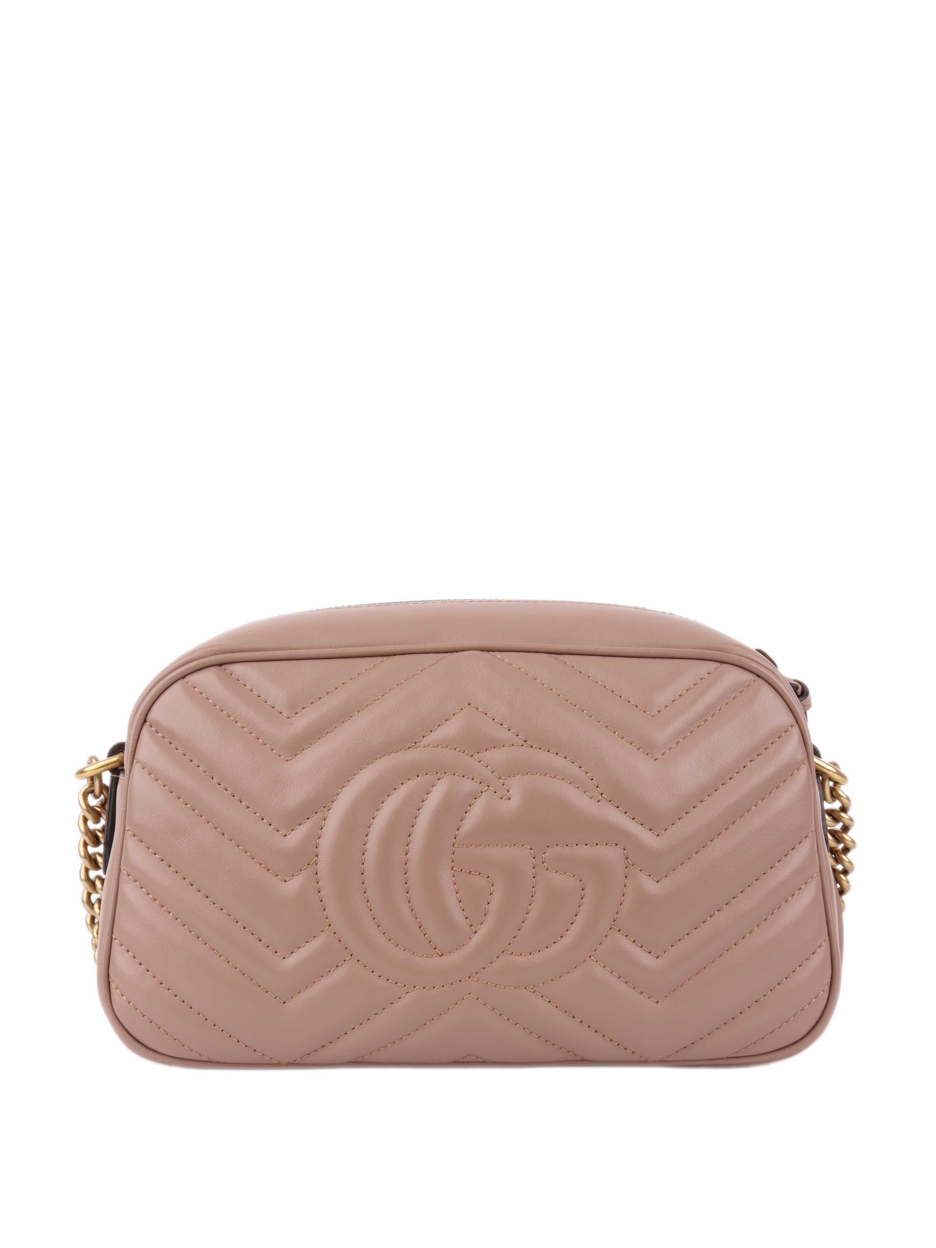 Gucci Small Beige Marmont Shoulder Bag.