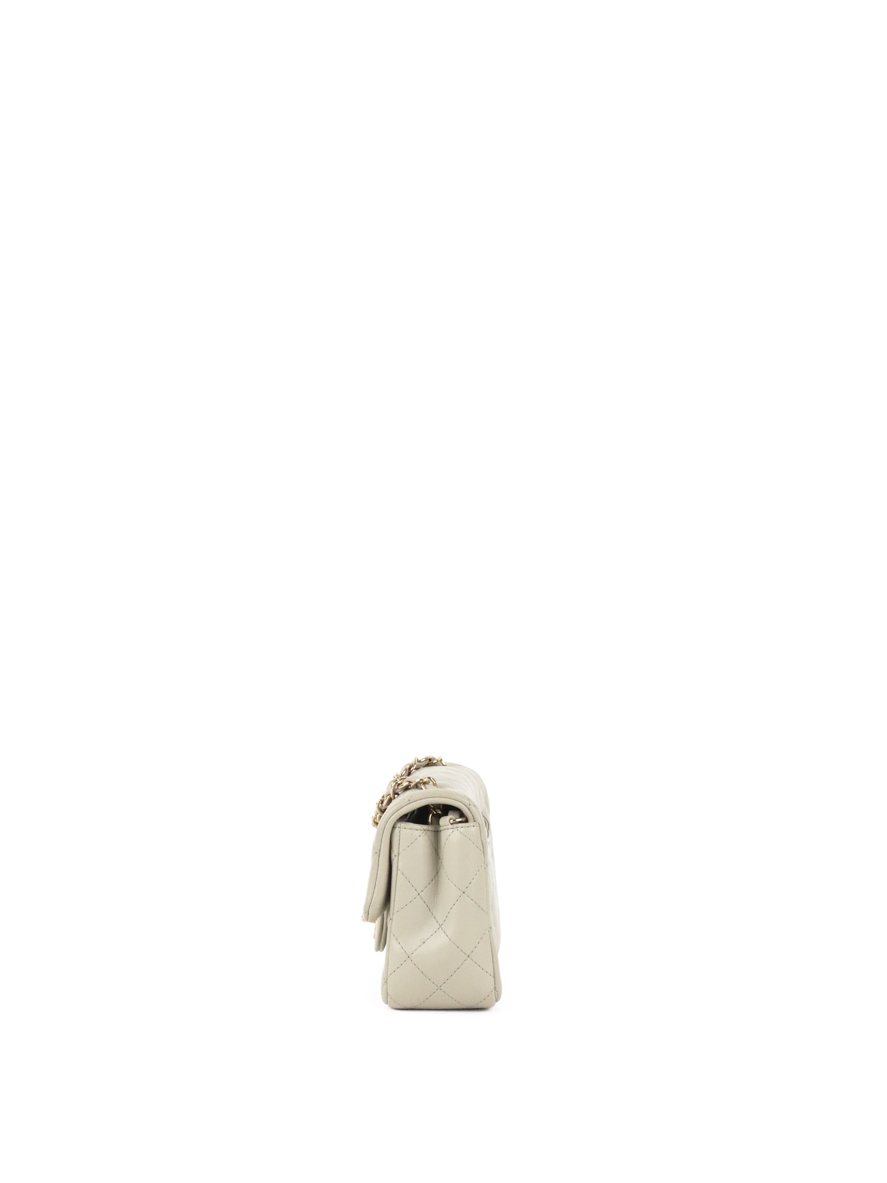 Chanel Light Grey Mini Classic Flap Bag
