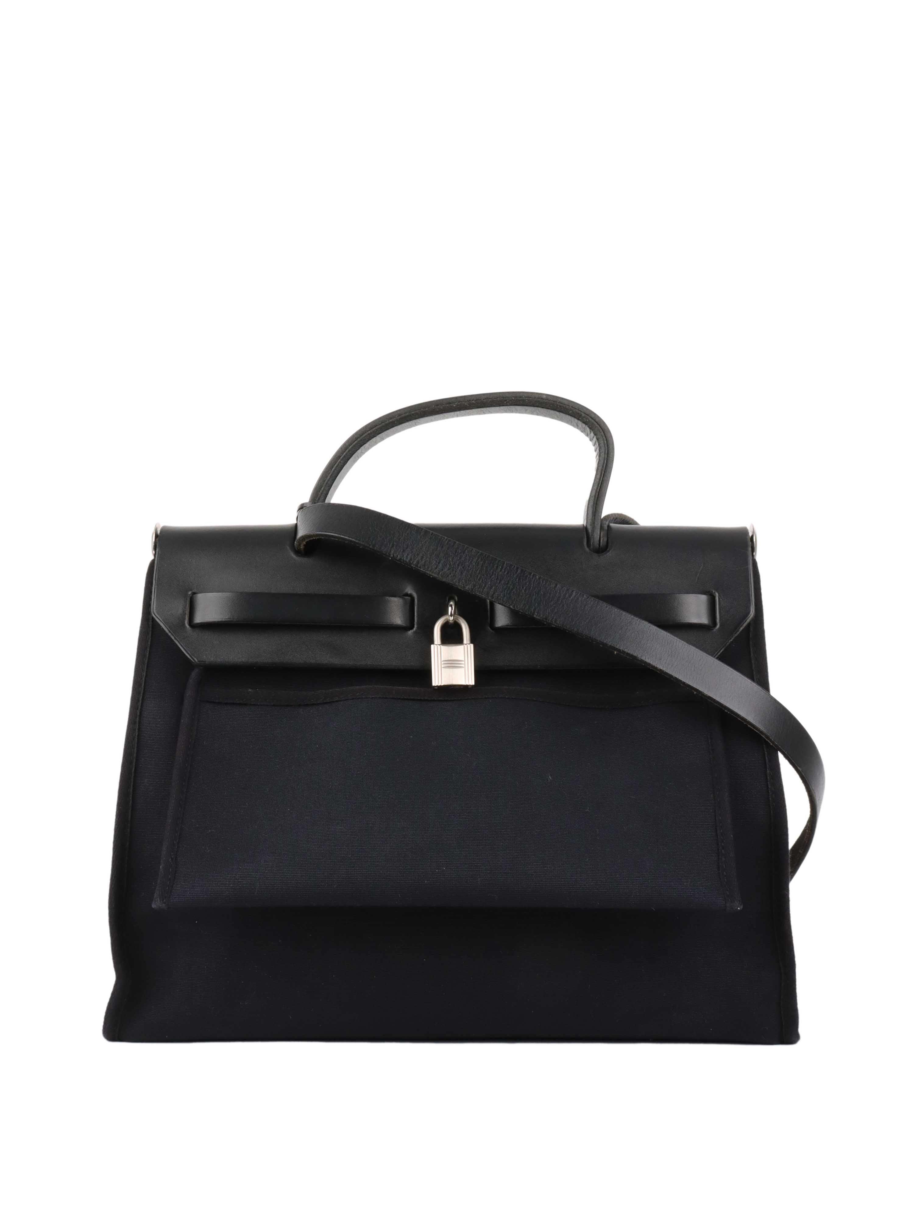 Hermes Vintage Black Herbag Stamp H 2004.