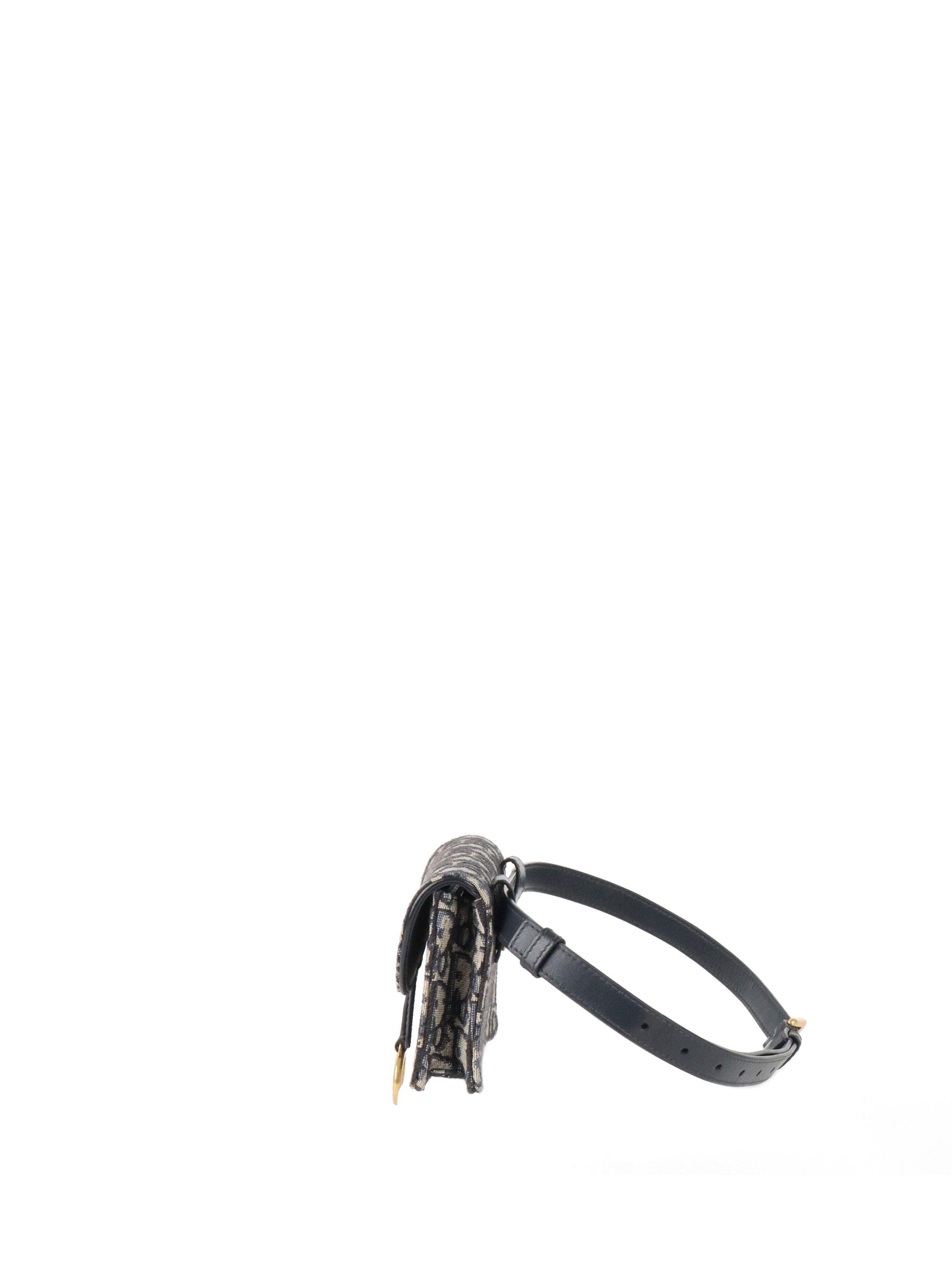 Dior Navy Oblique Saddle Belt Bag