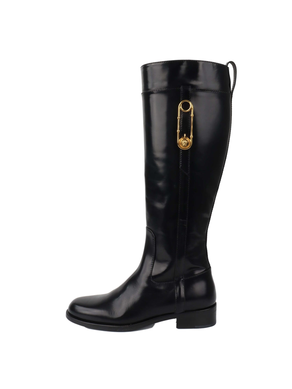 Versace Black Riding Boots.