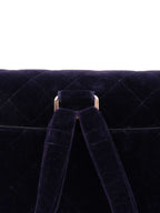 Chanel Vintage Navy Velvet Classic Flap Backpack.