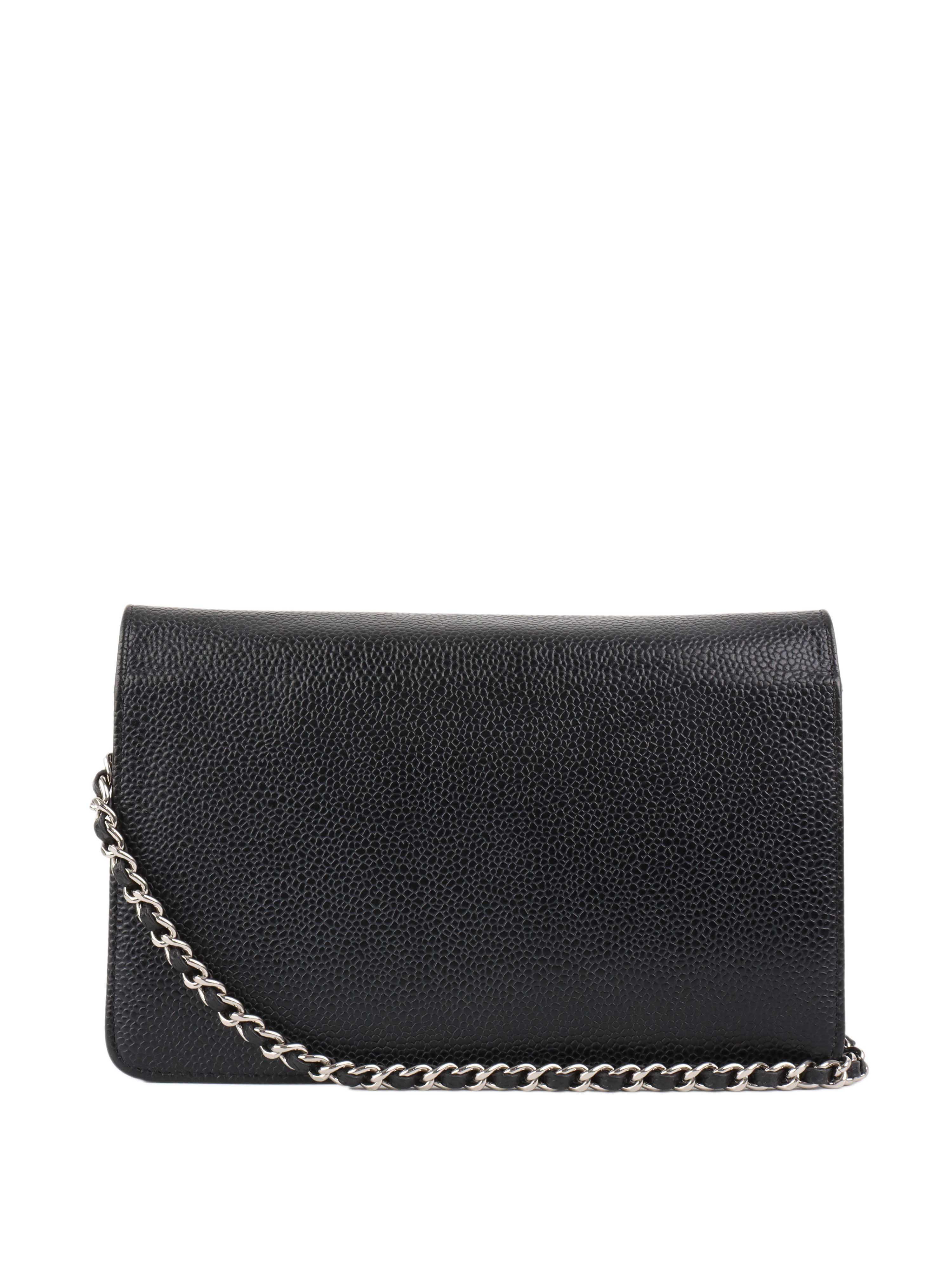 Chanel Black Caviar Wallet on Chain.