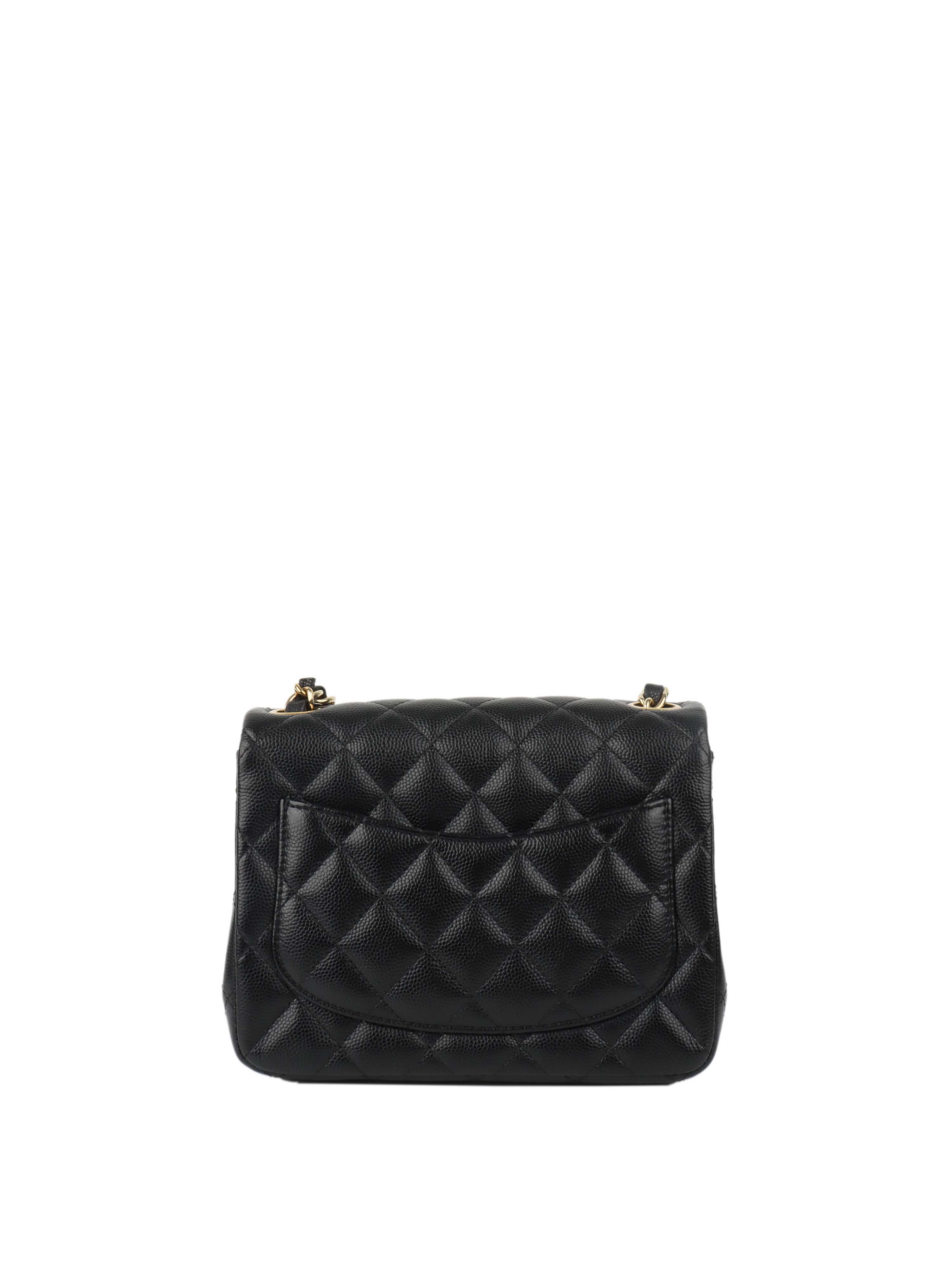 Chanel Black Caviar Mini Square Flap Bag GHW
