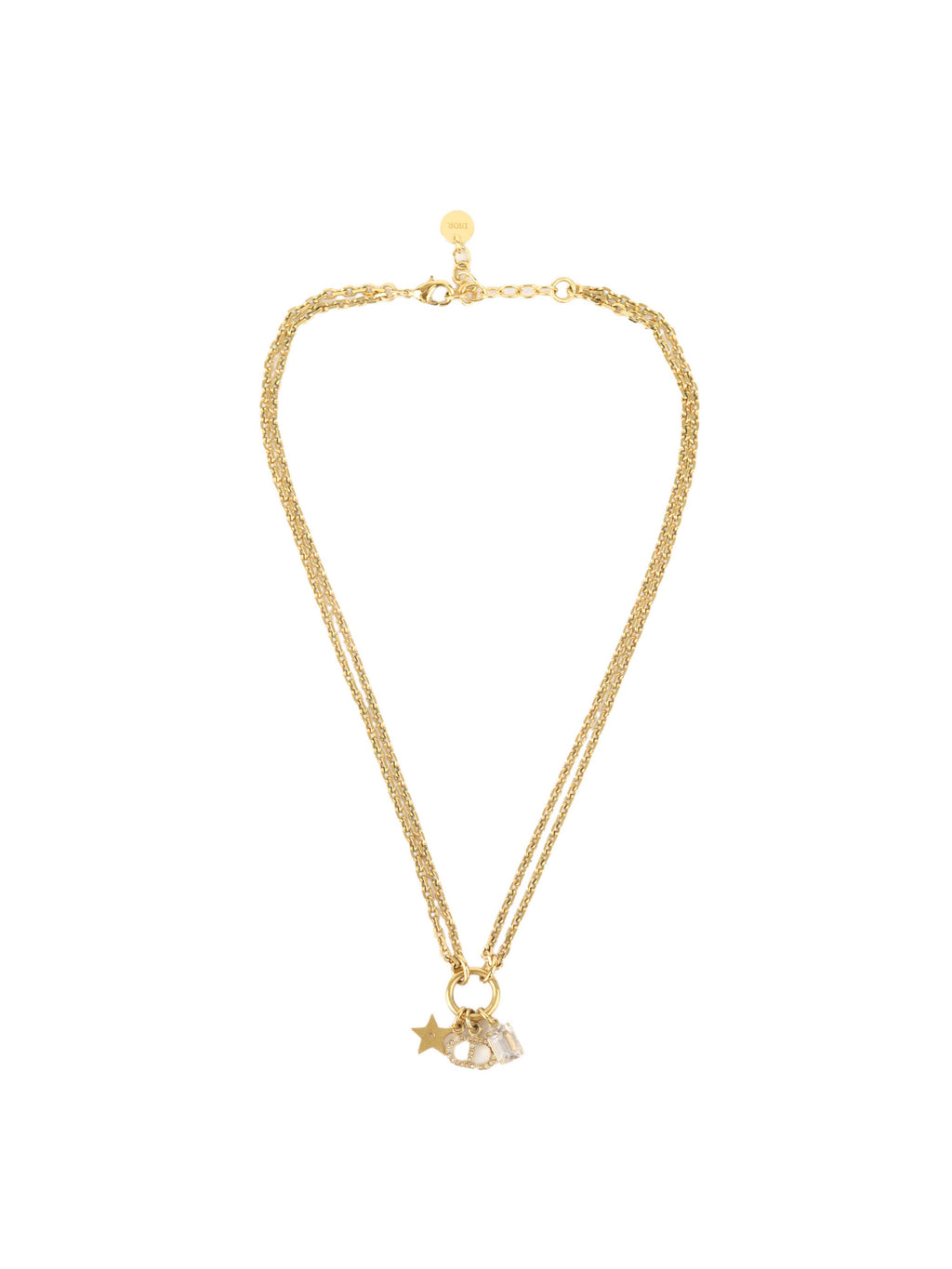 Dior CD Gold chain with Crystal Charm Choker