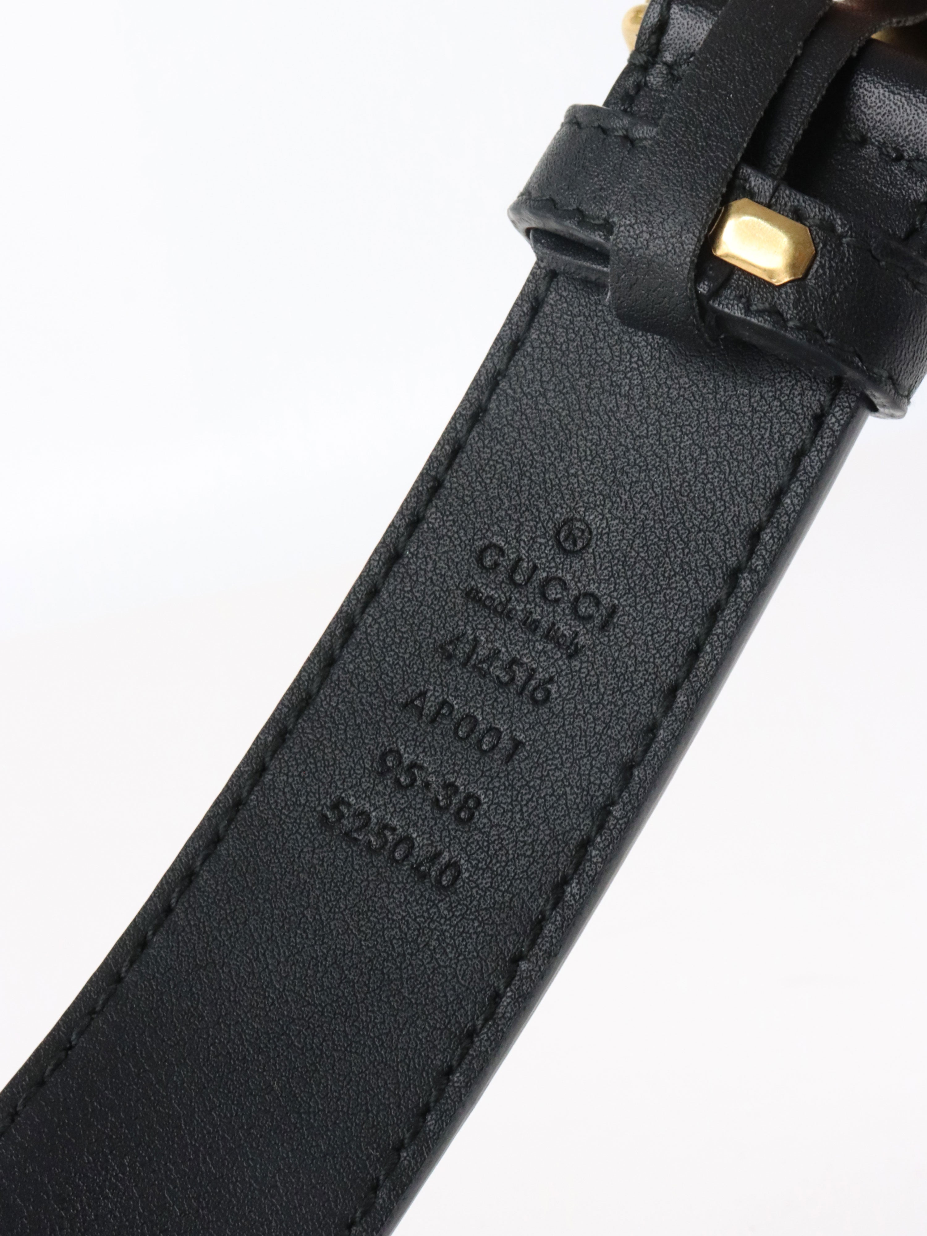 Gucci Black GG Marmont Belt GHW