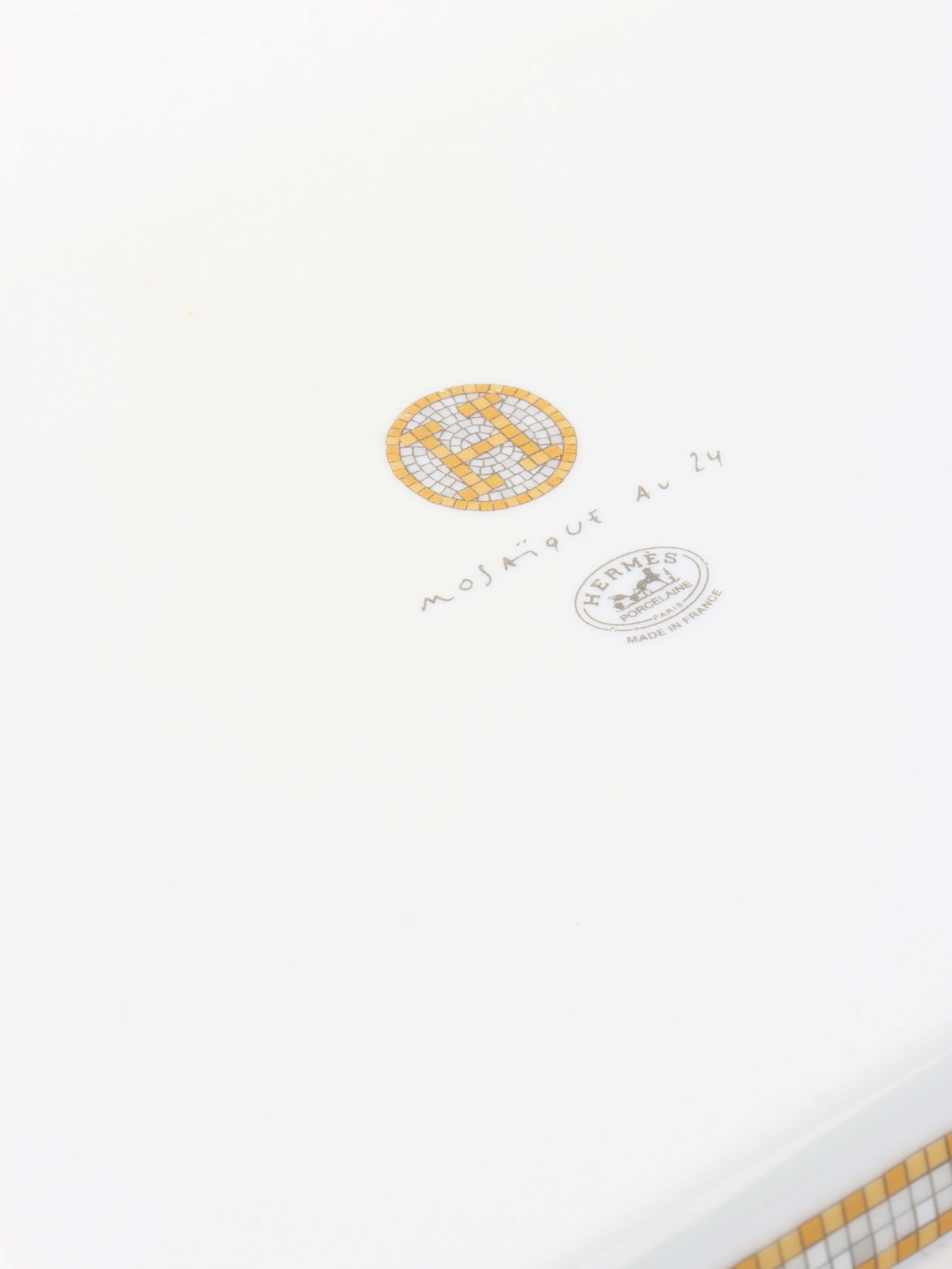 Hermes Mosaique au24 Gold Mosaic Rectangle Tray.