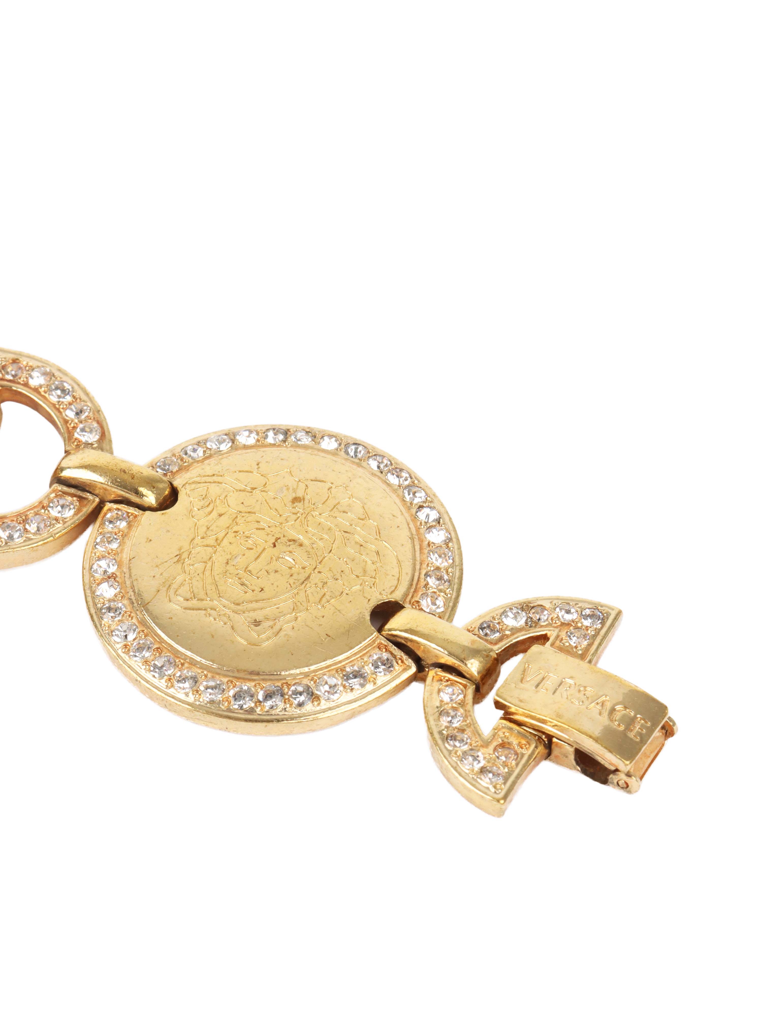 Versace Vintage Medusa Medallion Chain Bracelet