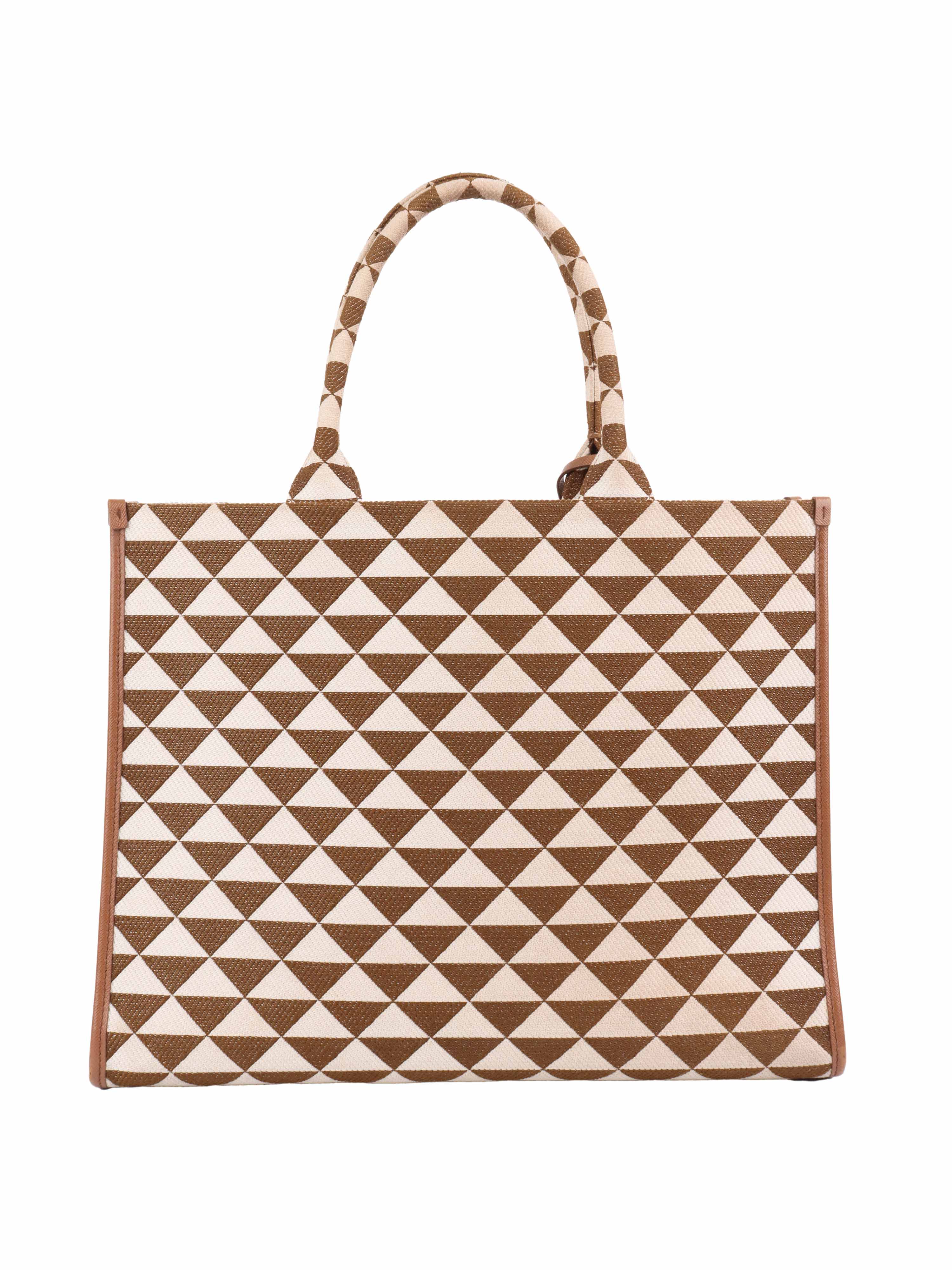 Prada Brown & Cream Large Symbole Tote.