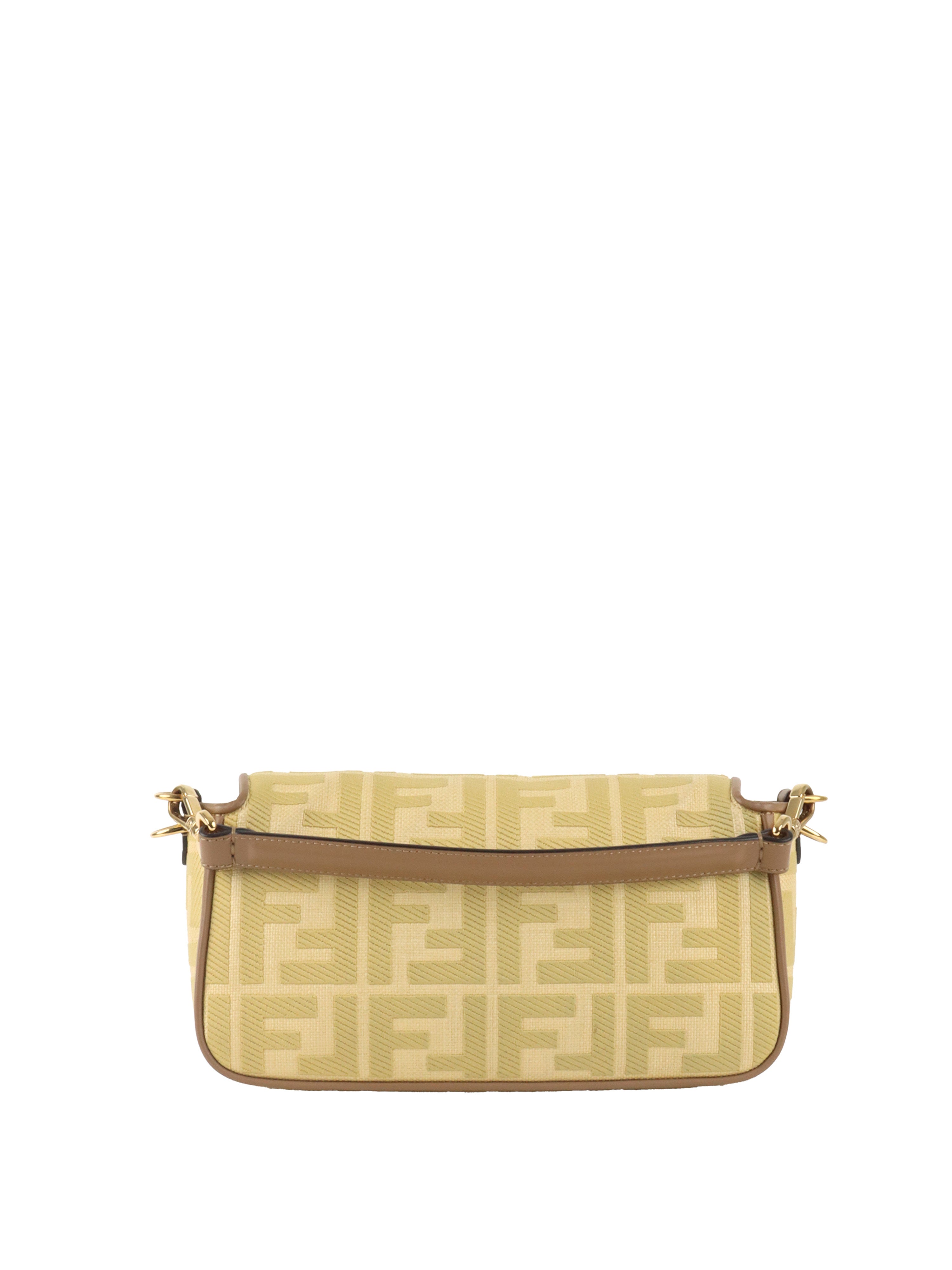 Fendi Woven Rafia Vitello Baguette  Bag.