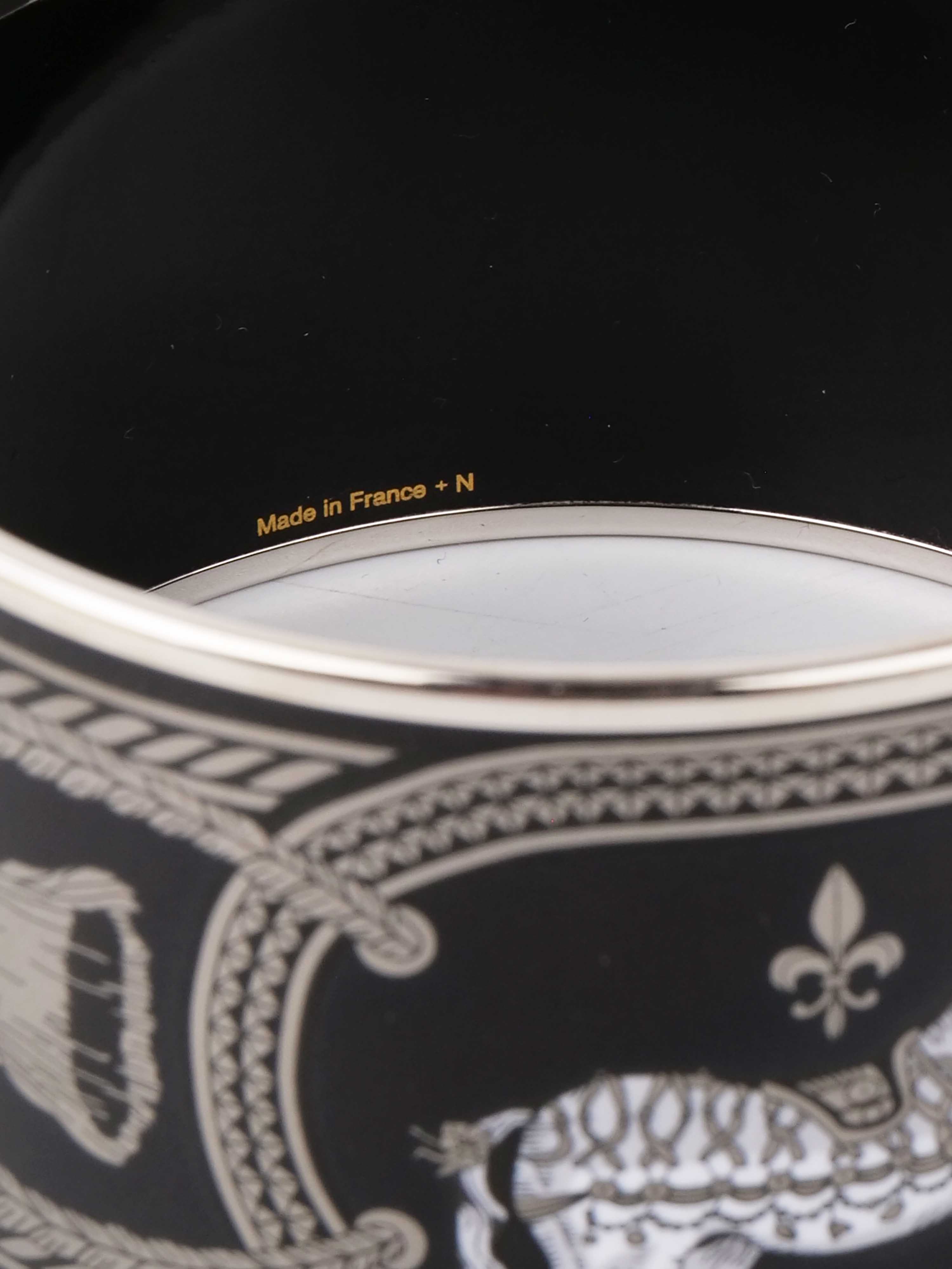 Hermes Black with Horse Design Extra Wide Bangle.