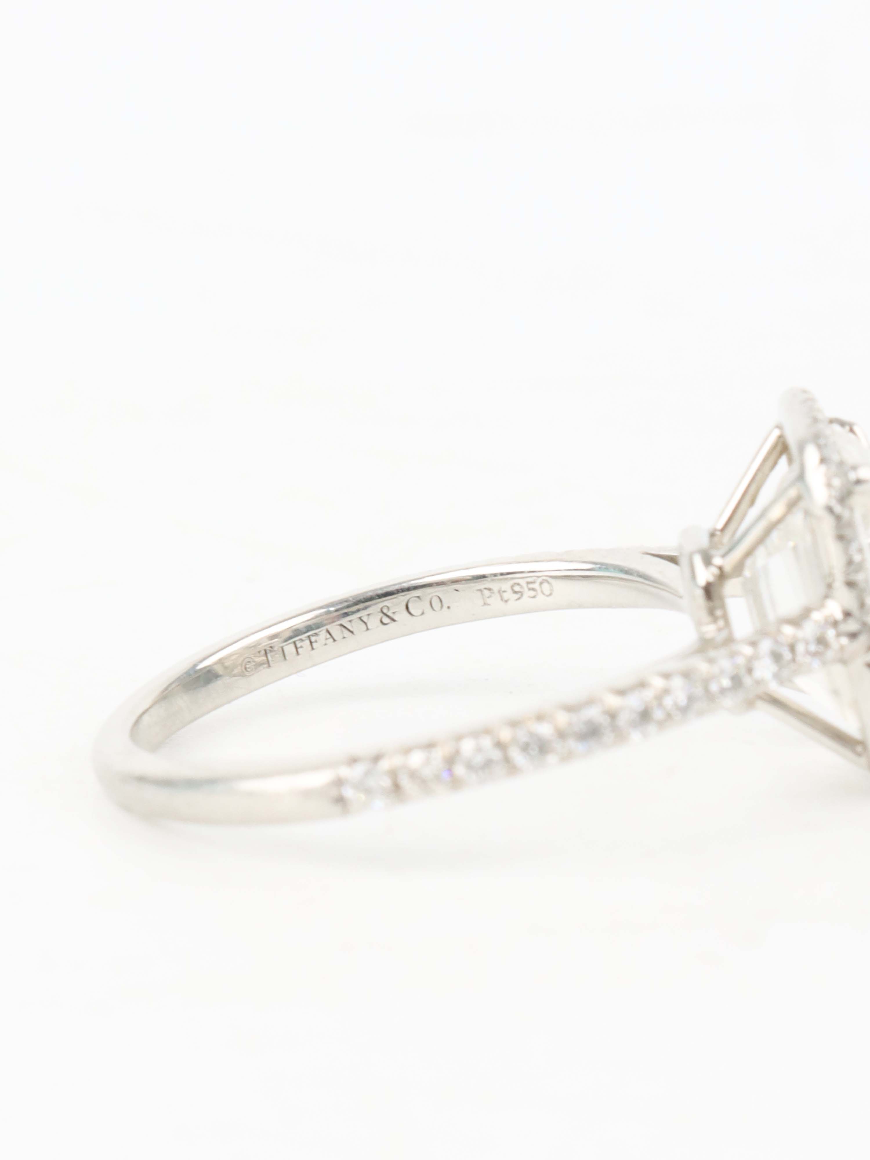 Tiffany & Co Rectangular Emerald Cut 2.08cts Diamond Ring.