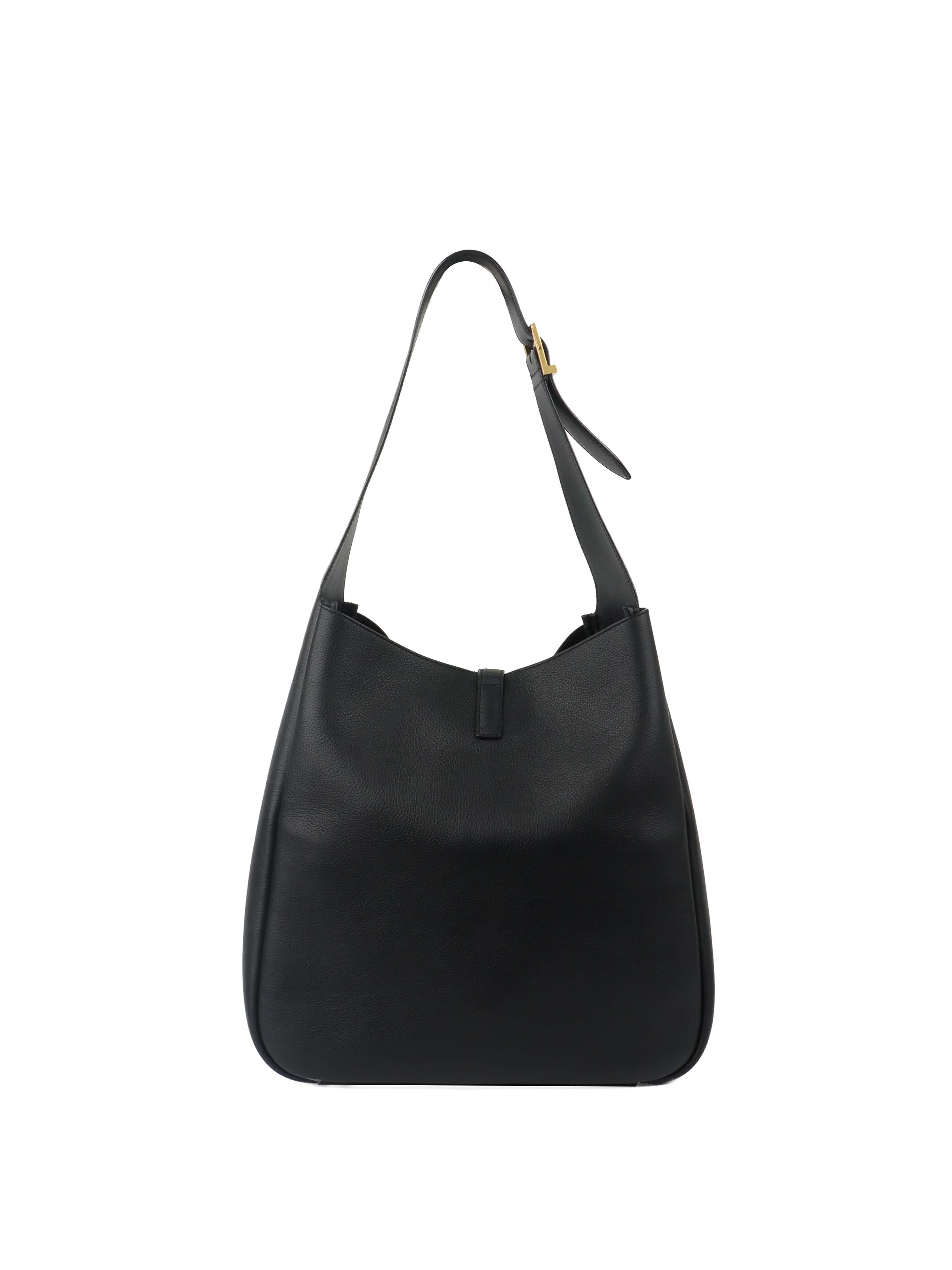 Saint Laurent Large Black LE 5 À 7 Supple Hobo Bag