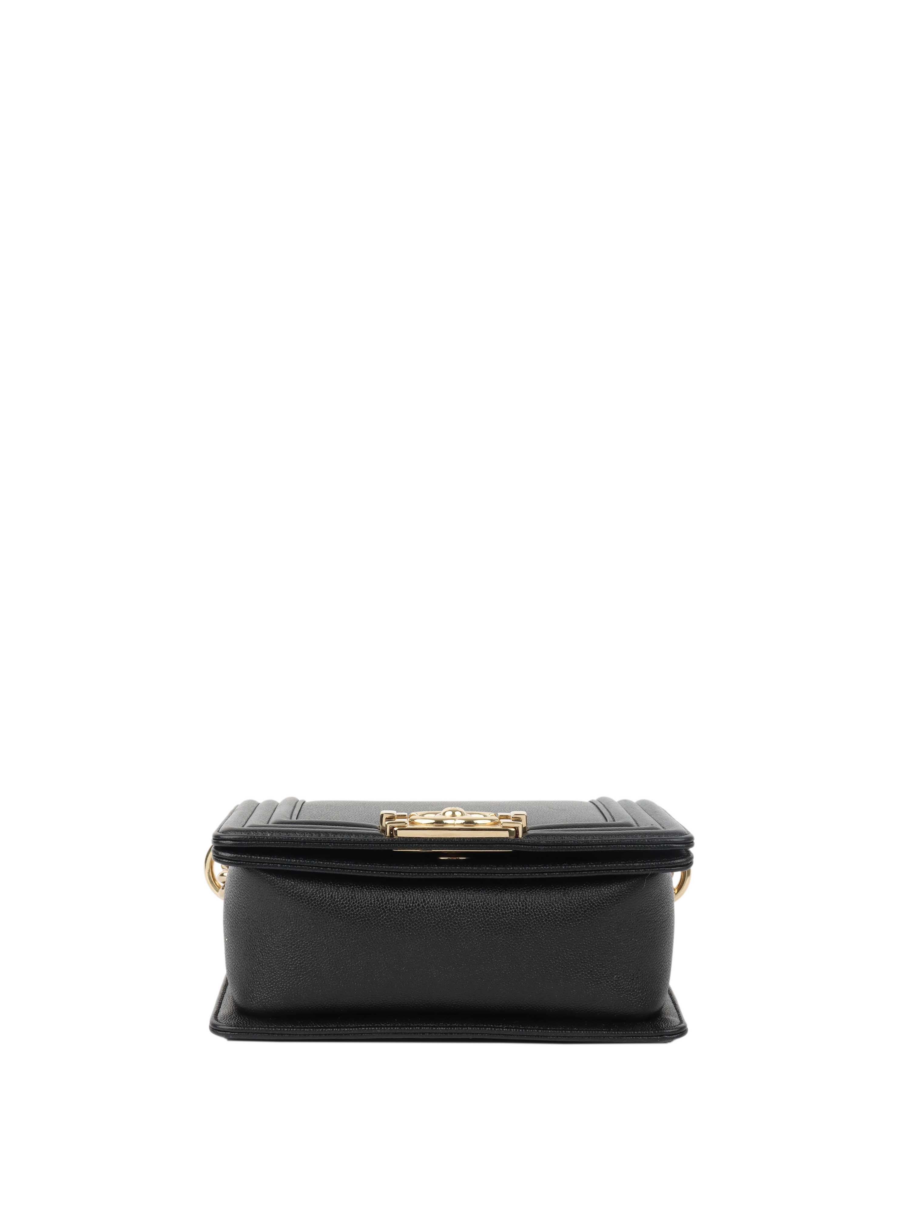 Chanel Black Mini Boy Bag in Calfskin LGHW.