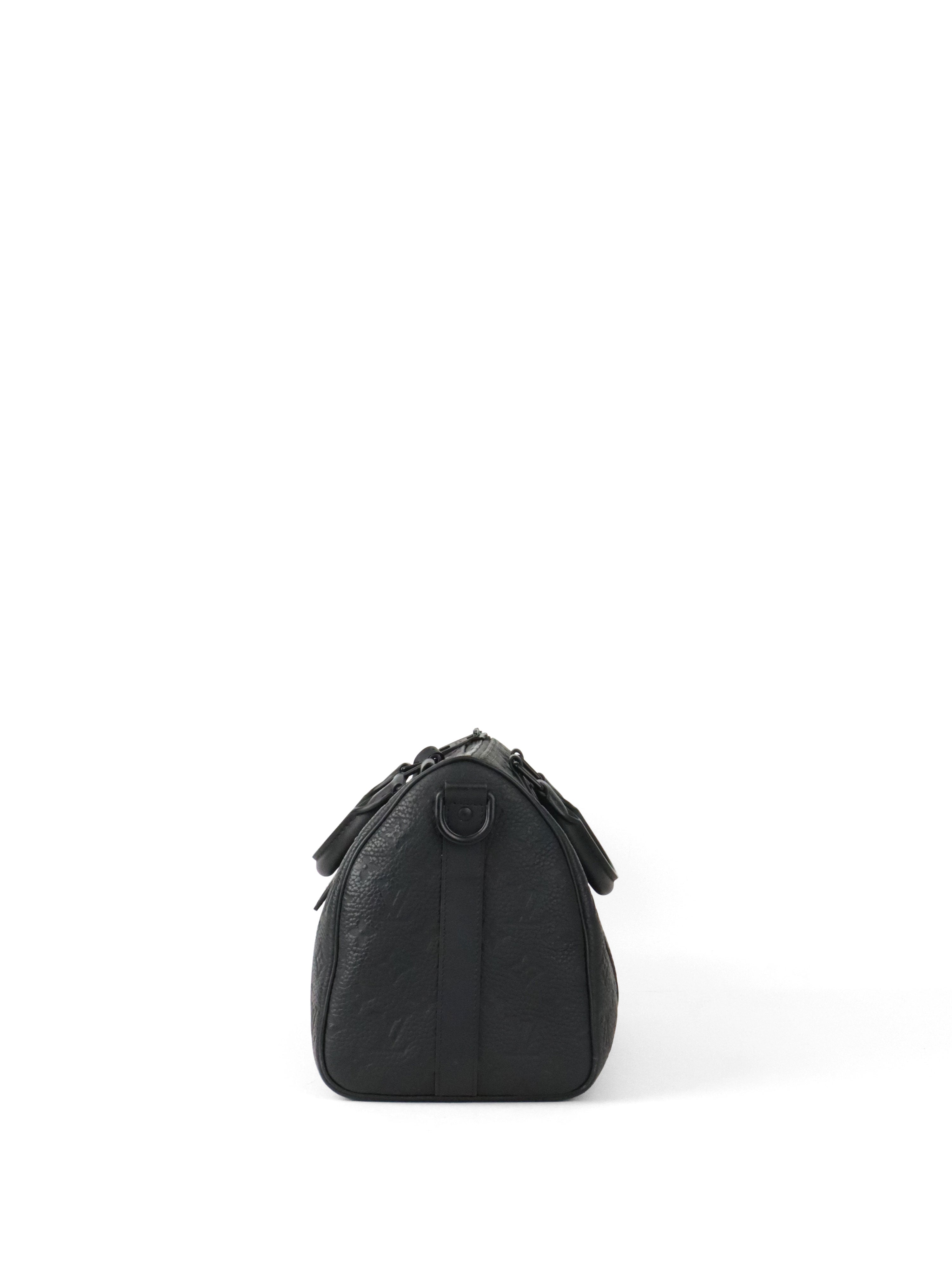 Louis Vuitton Black Monogram Taurillon Keepall Bandoulière 35