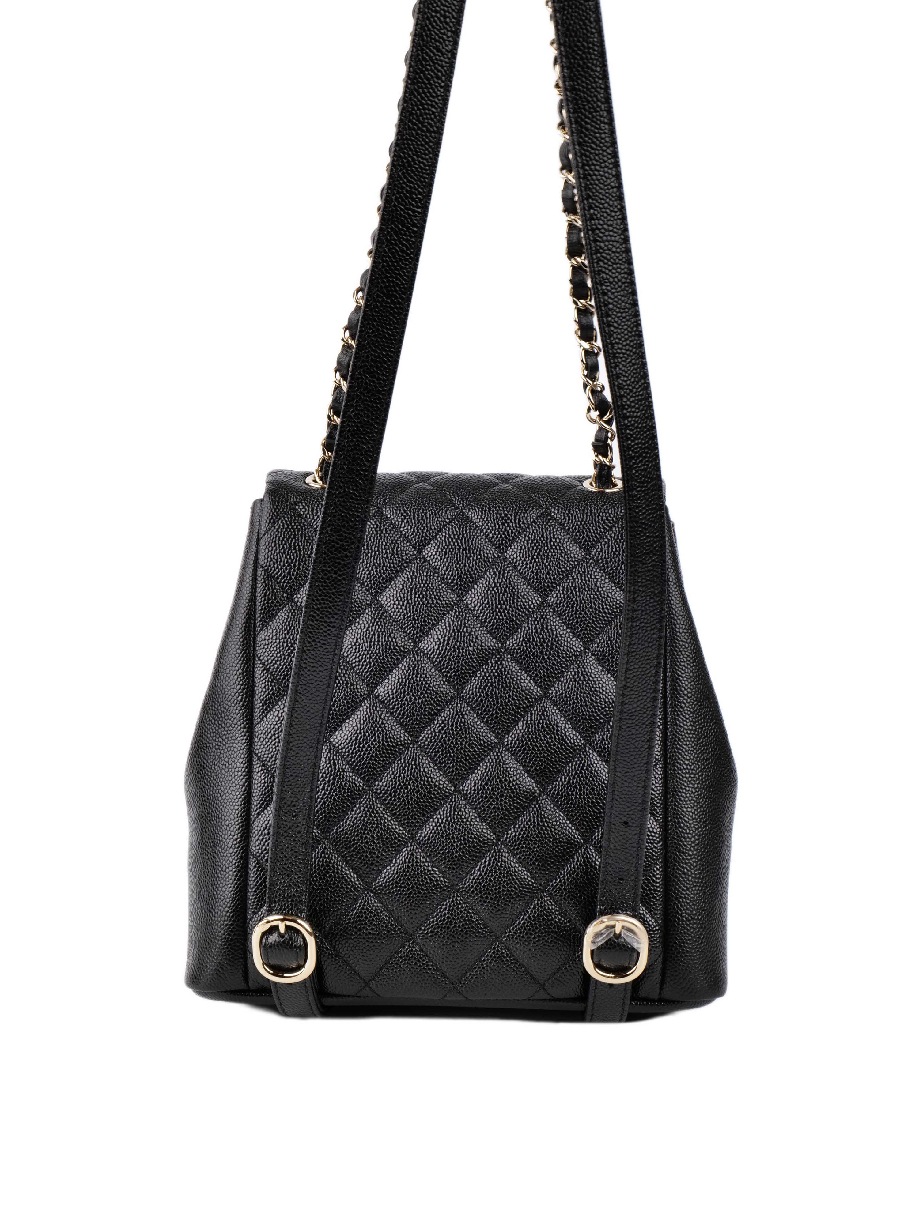 Chanel Black Caviar Backpack.