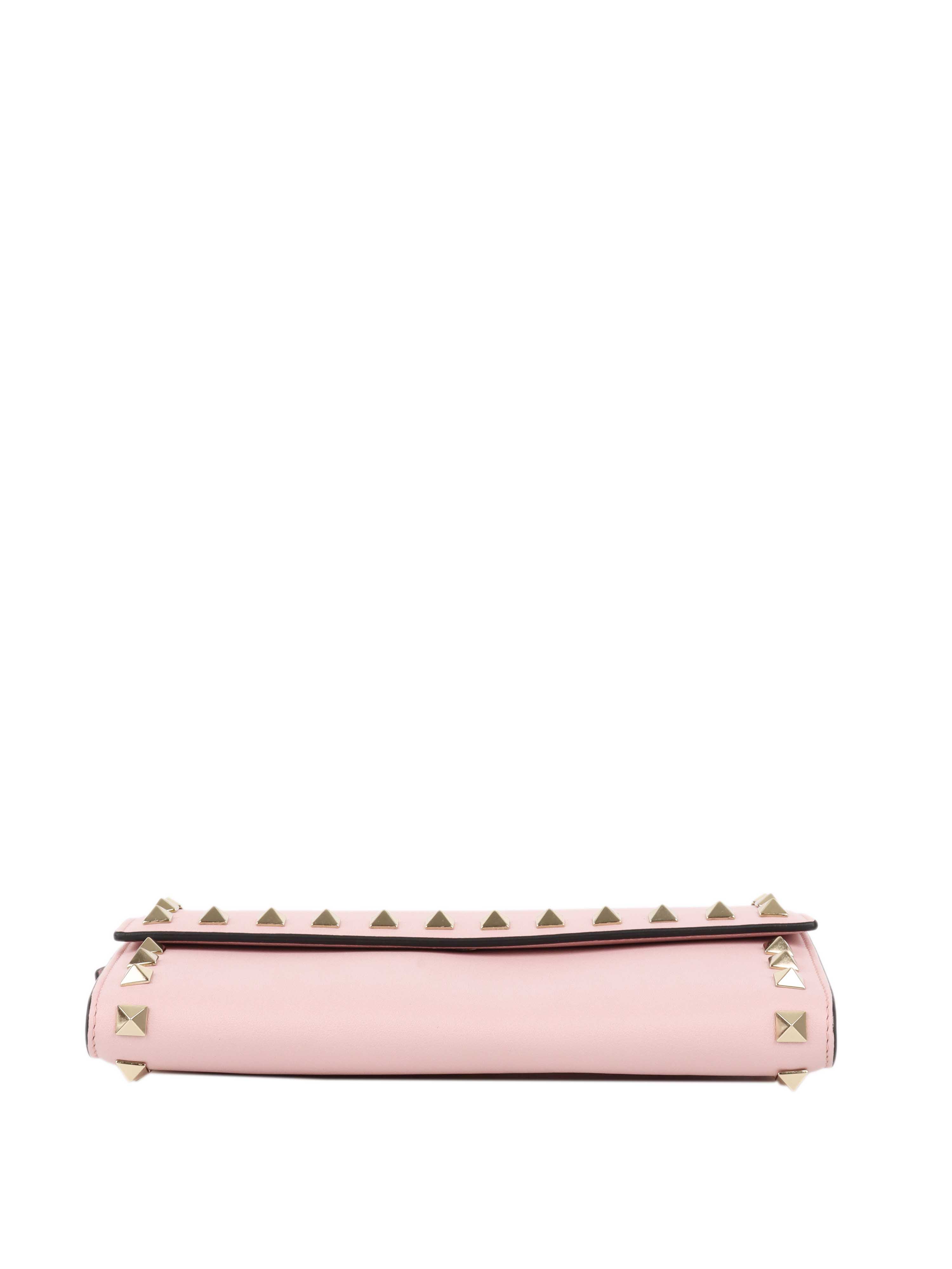 Valentino Pink Rockstud Wallet with Wristlet.