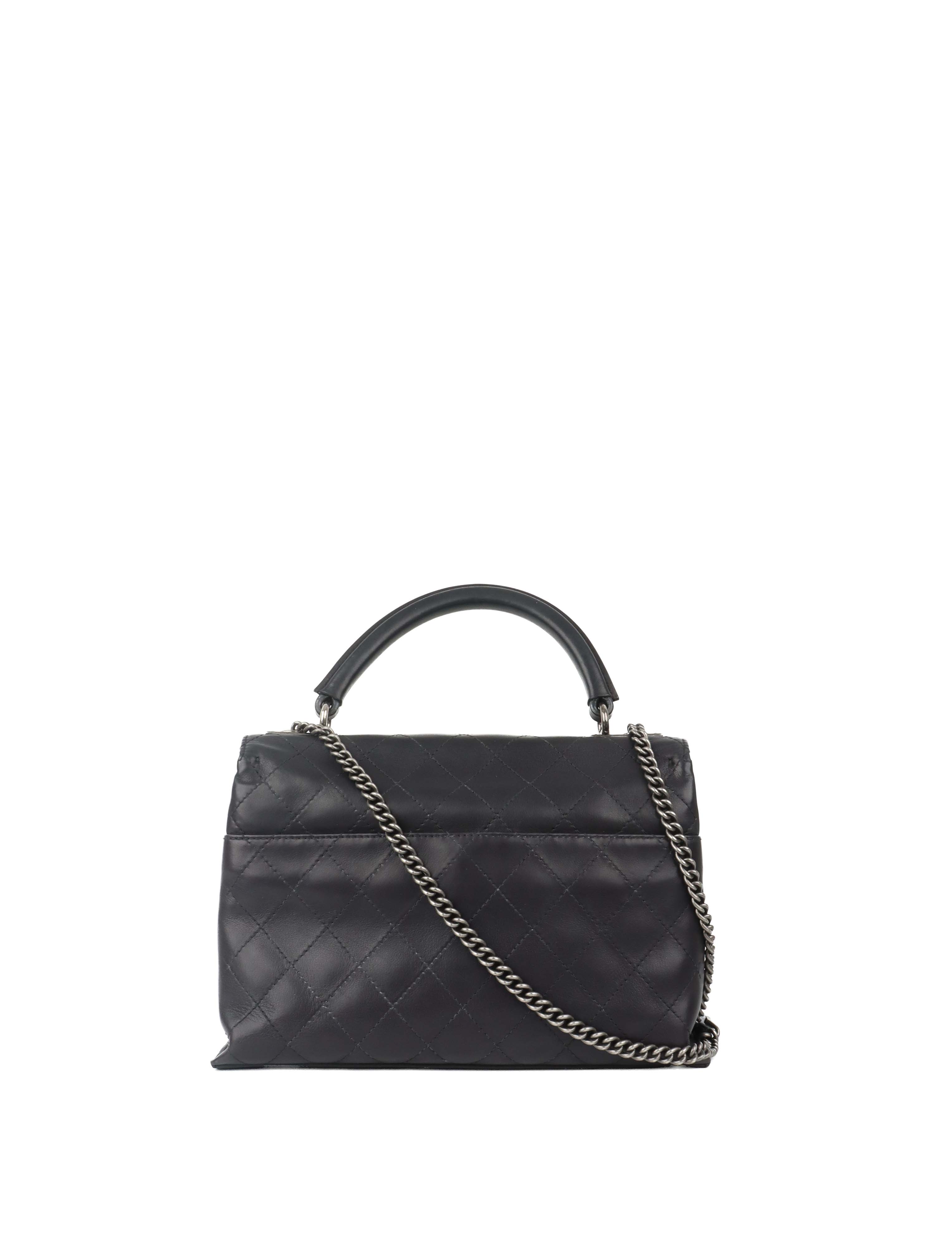 Chanel Black Lambskin 2016 Two - Way Bag SHW.