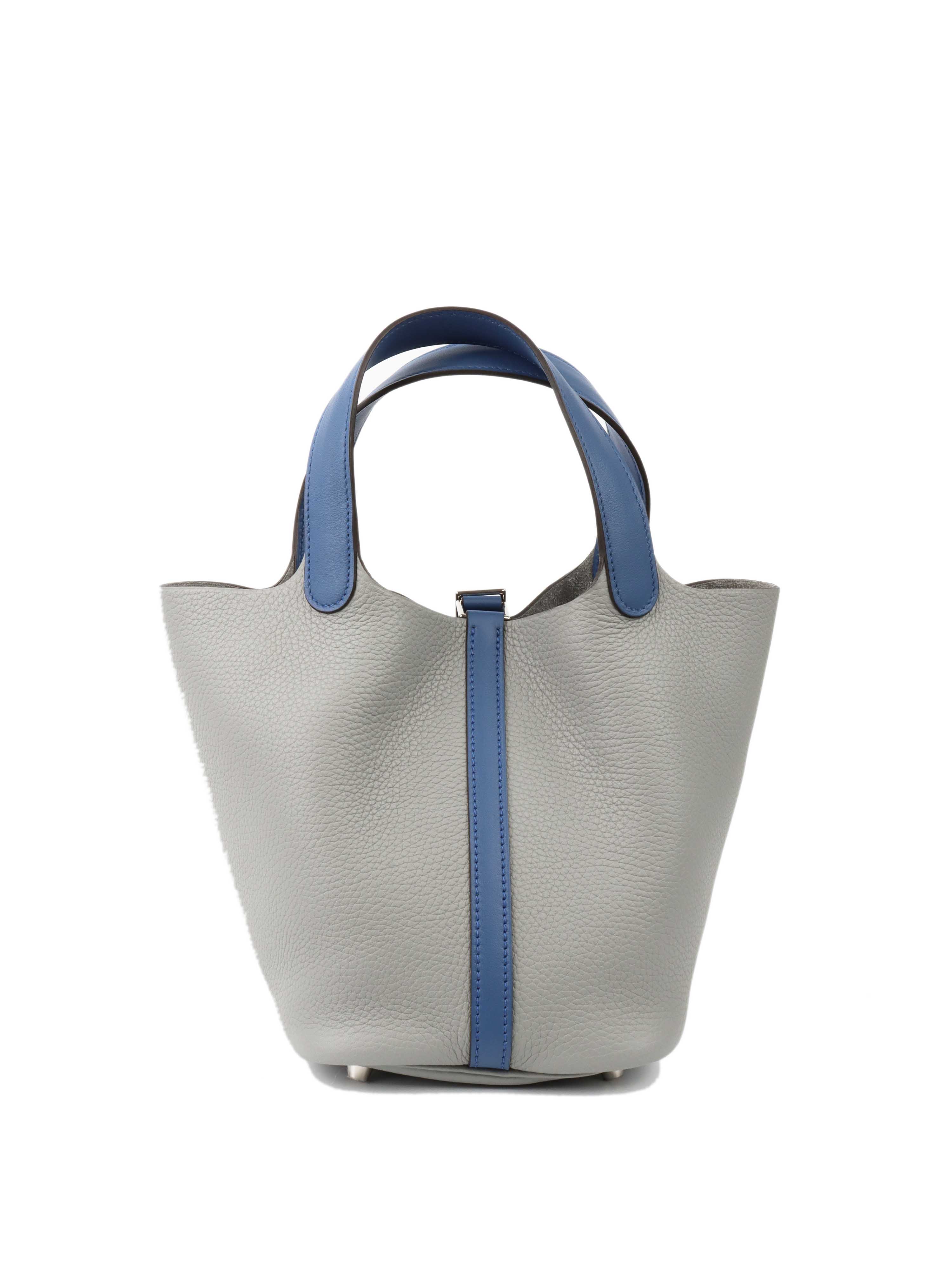 Hermes Picotin Bleu Saphir & Gris Mouette SHW.