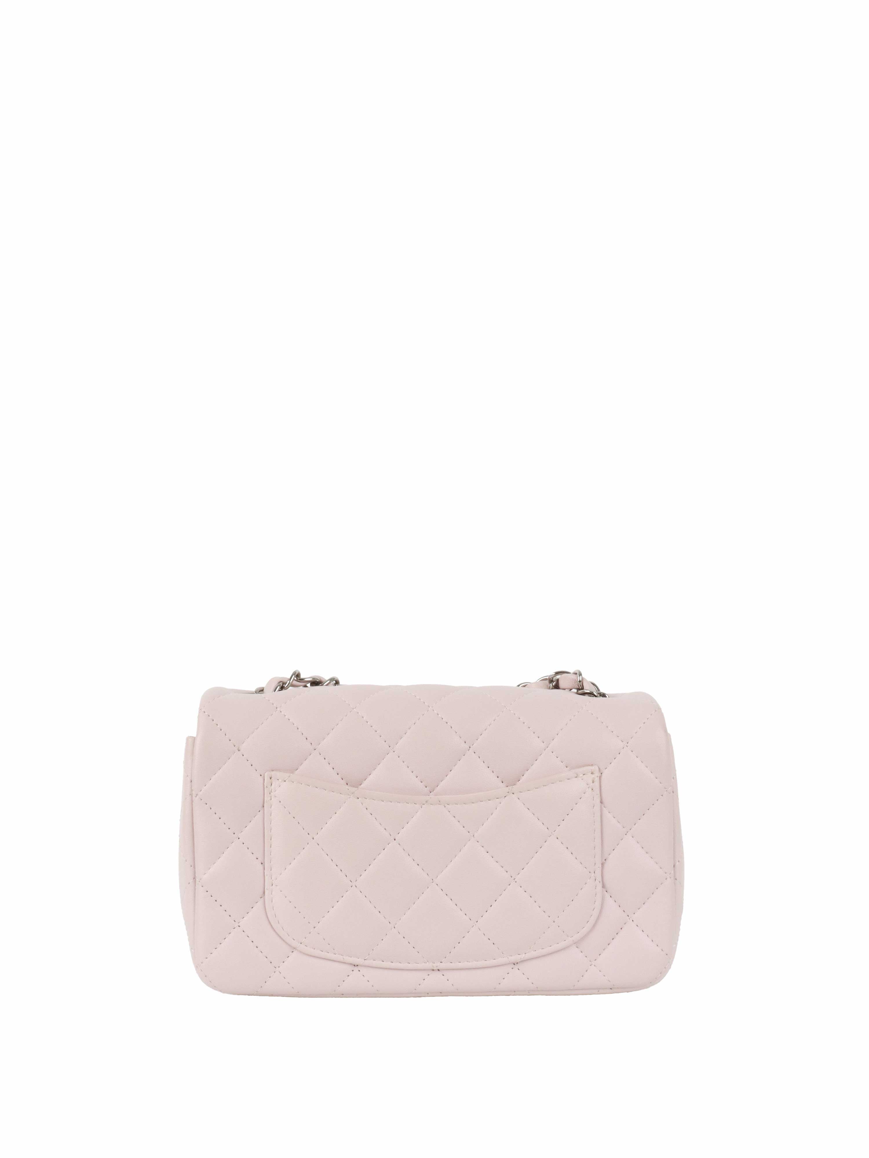 Chanel Light Pink Mini Rectangular Classic Flap SHW.