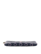 Chanel Navy Lambskin Zip Pouch.