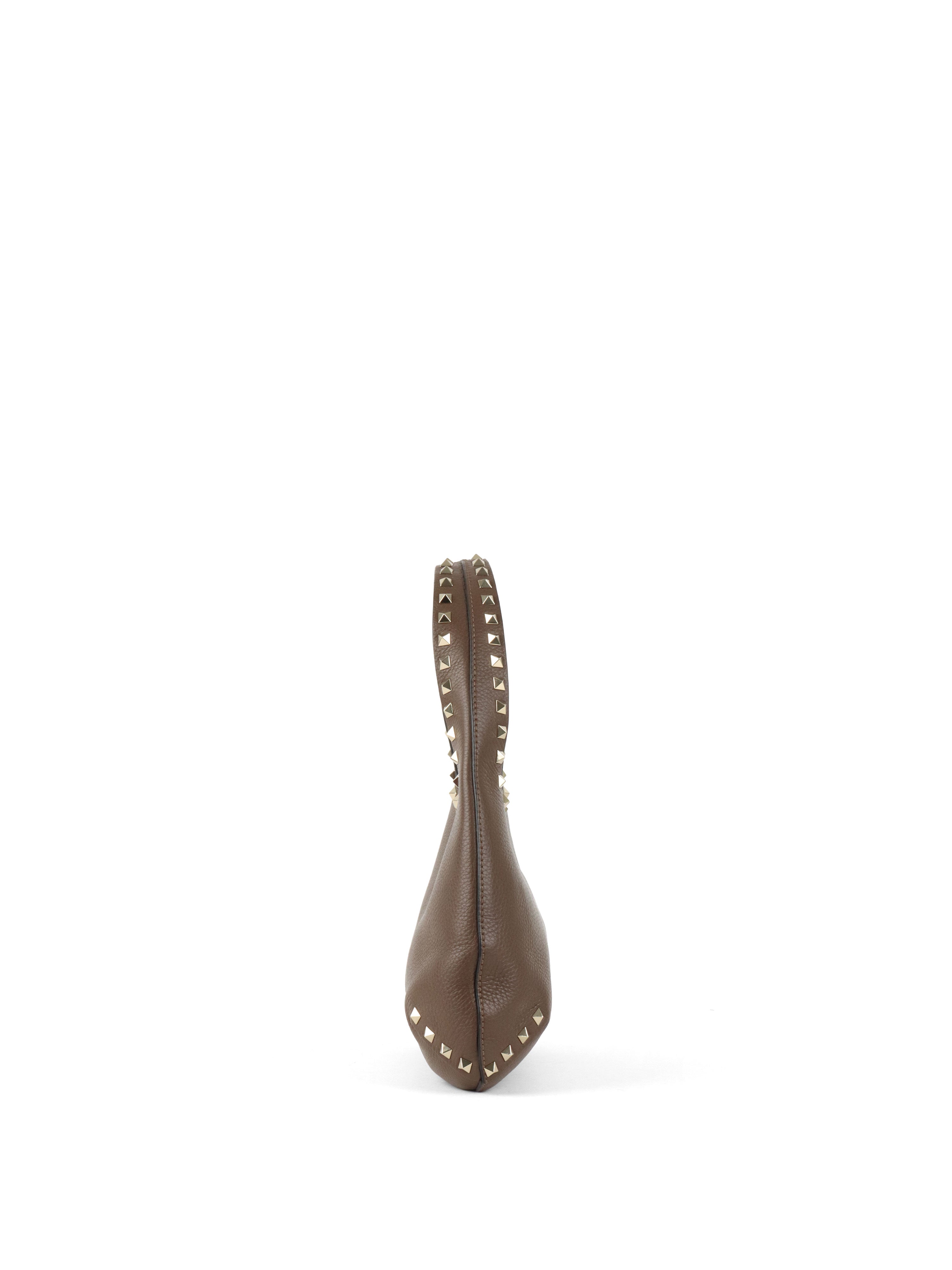 Valentino Brown Rockstud Hobo Bag