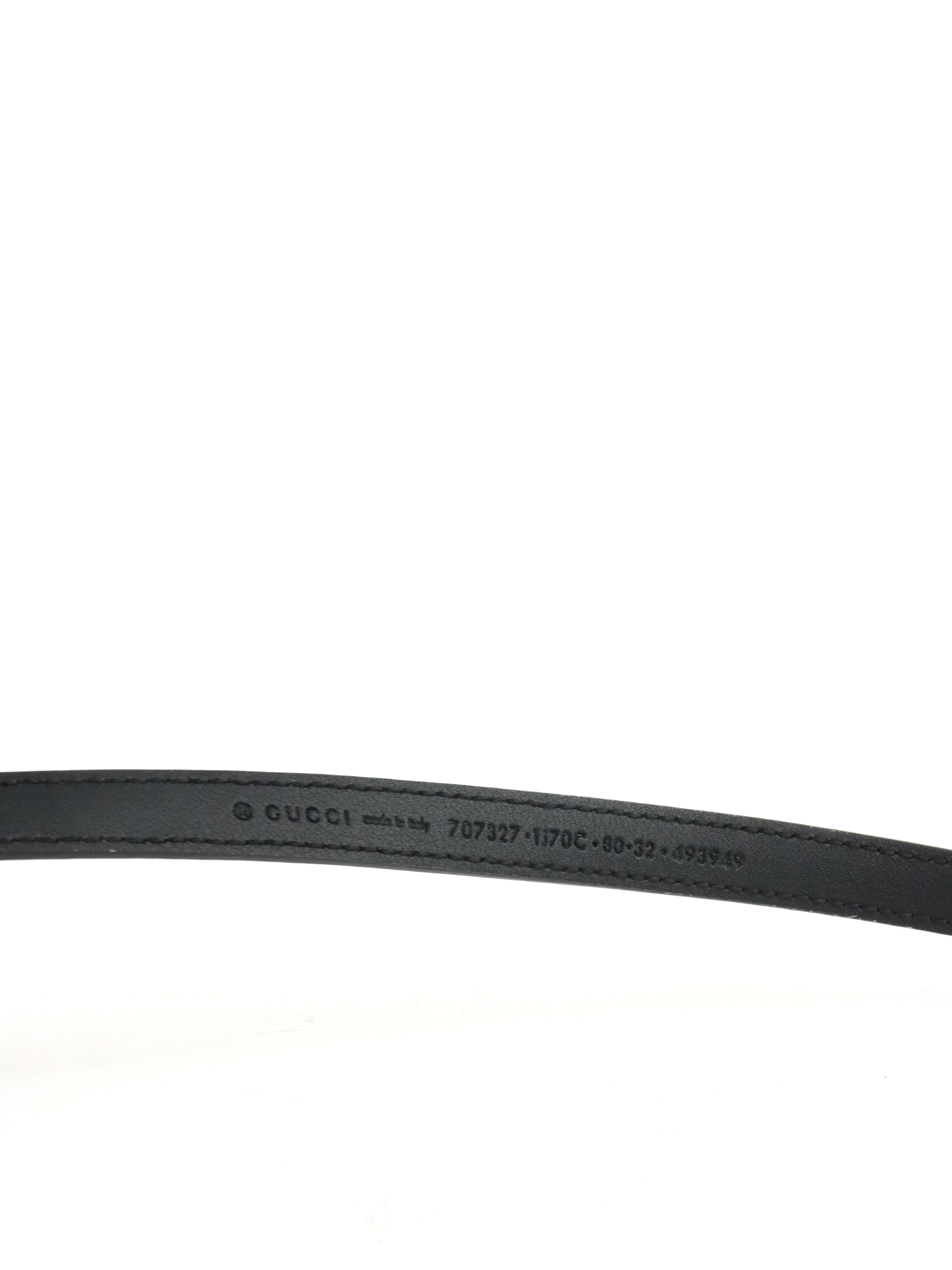 Gucci Black Patent GG Thin Belt size 80