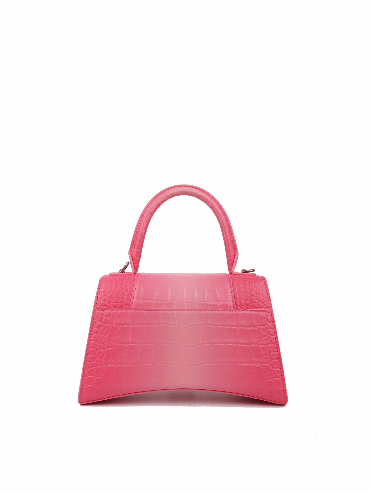 Balenciaga pink cheap croc hourglass bag