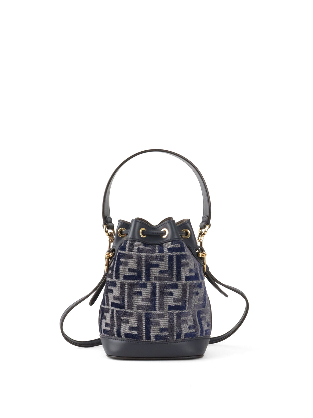 Fendi Mini Navy Fabric Mon Tresor Bucket Bag
