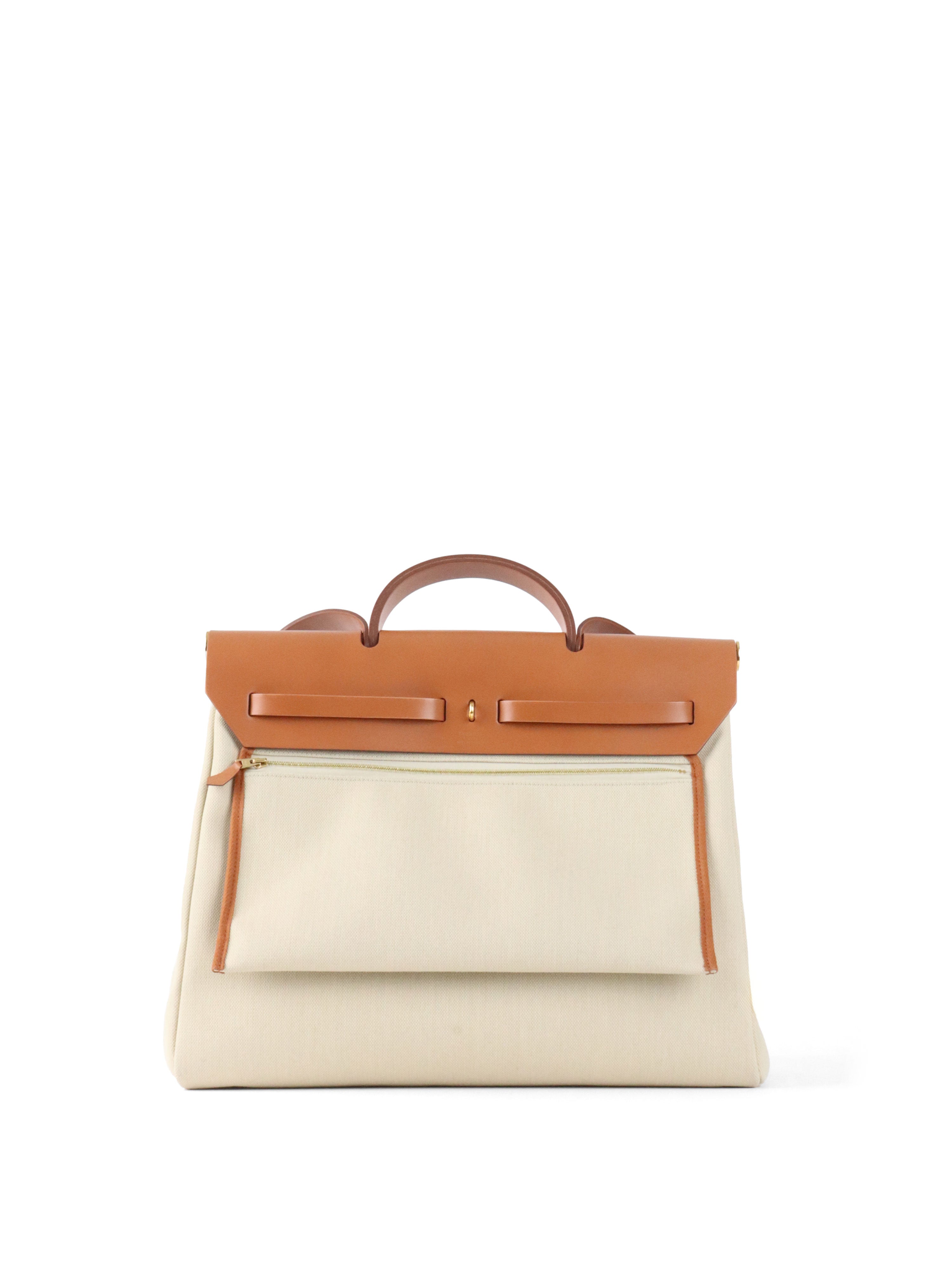 Hermes Ecru/ Biege/ Fauve Herbag Messenger 39 Bag.