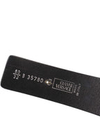 Versace Black Leather Belt.