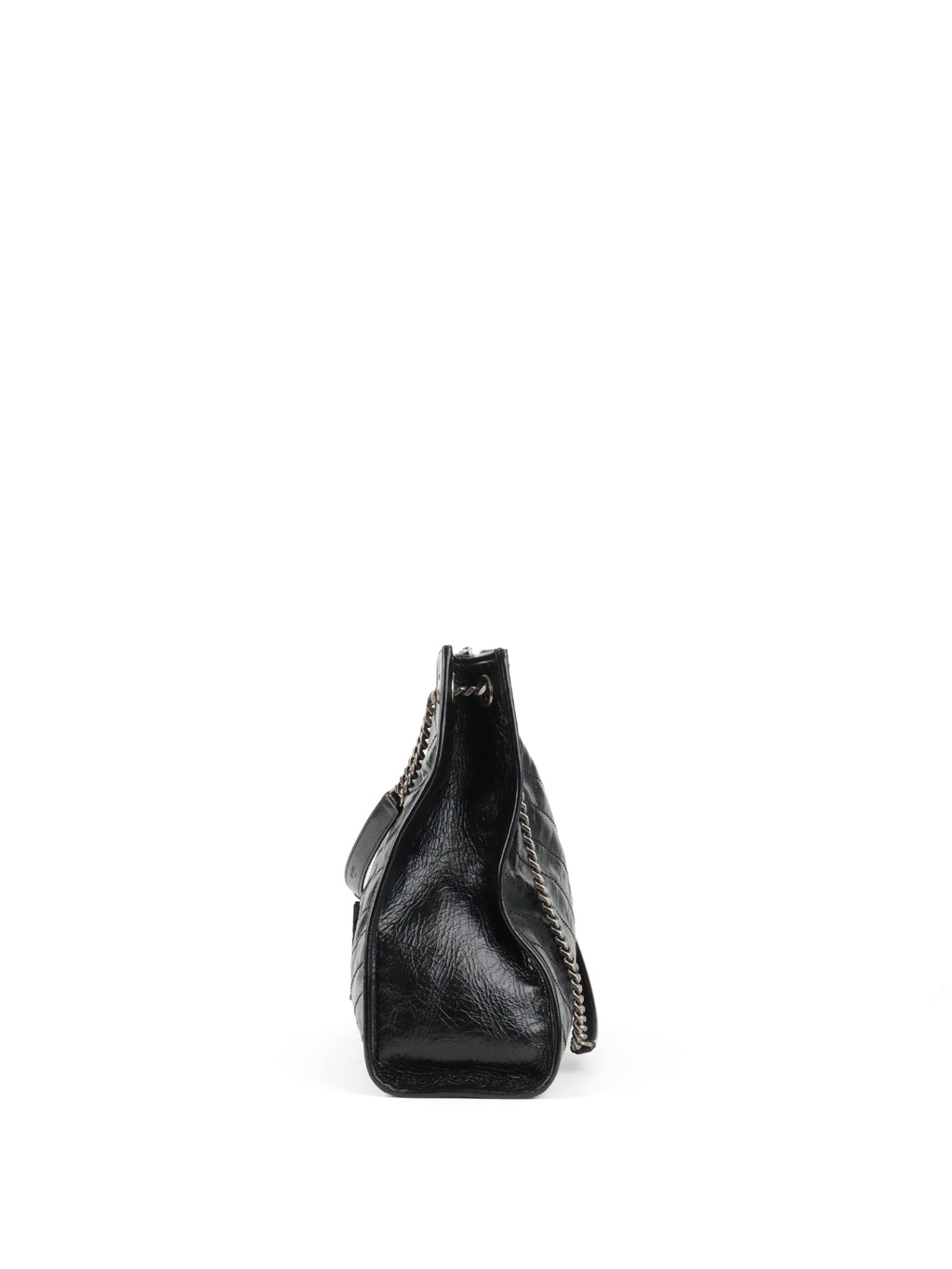 Saint Laurent Black Vintage Leather Niki Shopping Tote