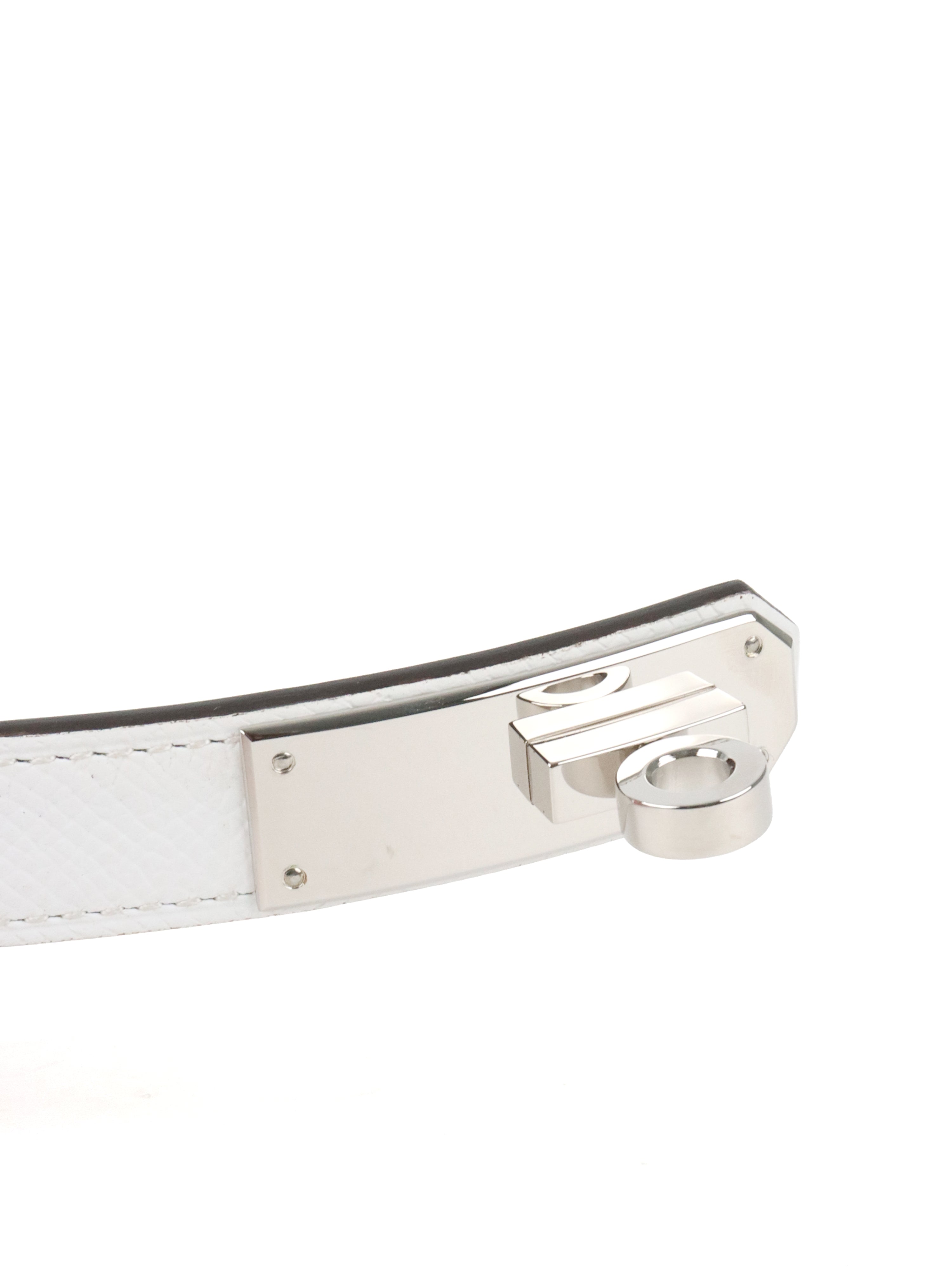 Hermes Kelly 18 Belt White SHW