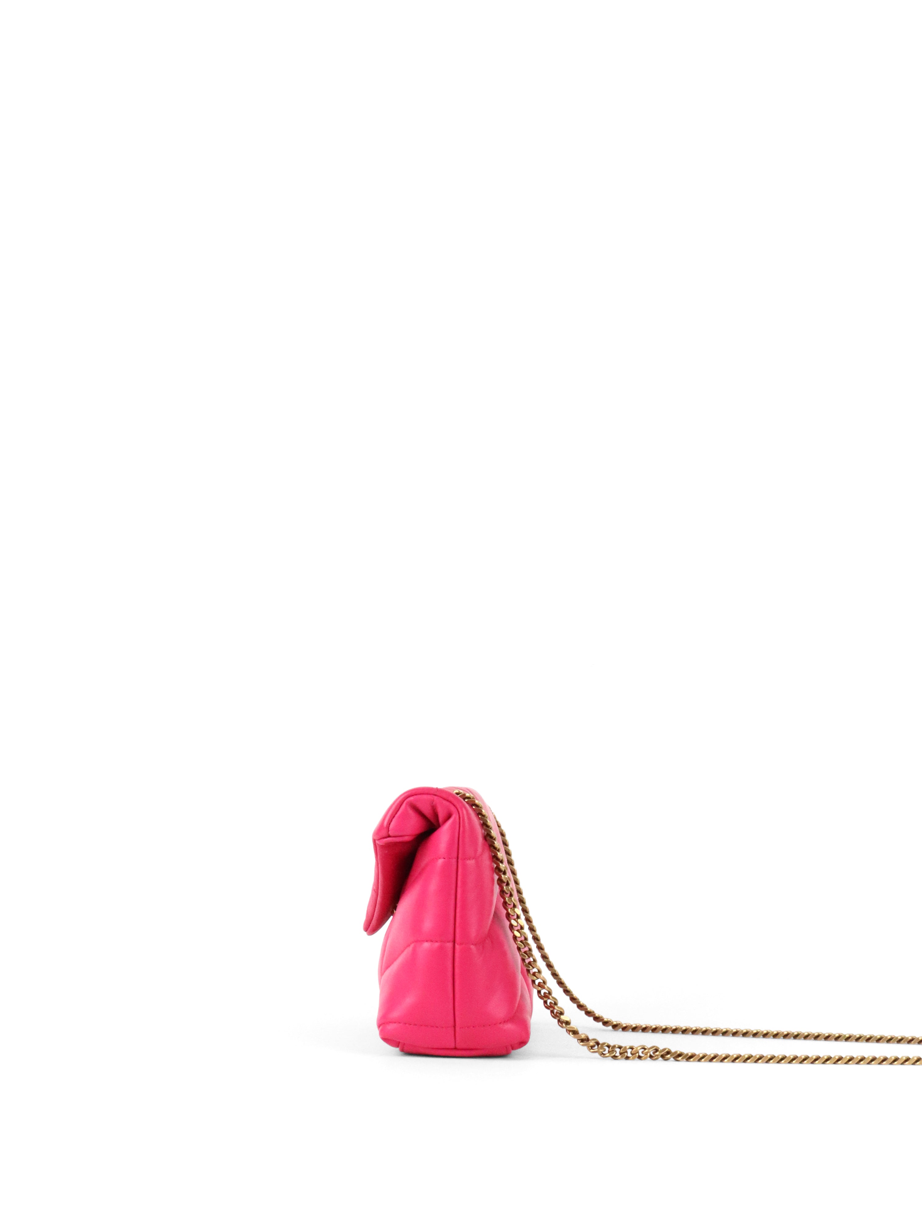 Saint Laurent Bright Pink Toy Puffer Bag