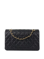 Chanel Black Medium Caviar Classic Flap GHW.