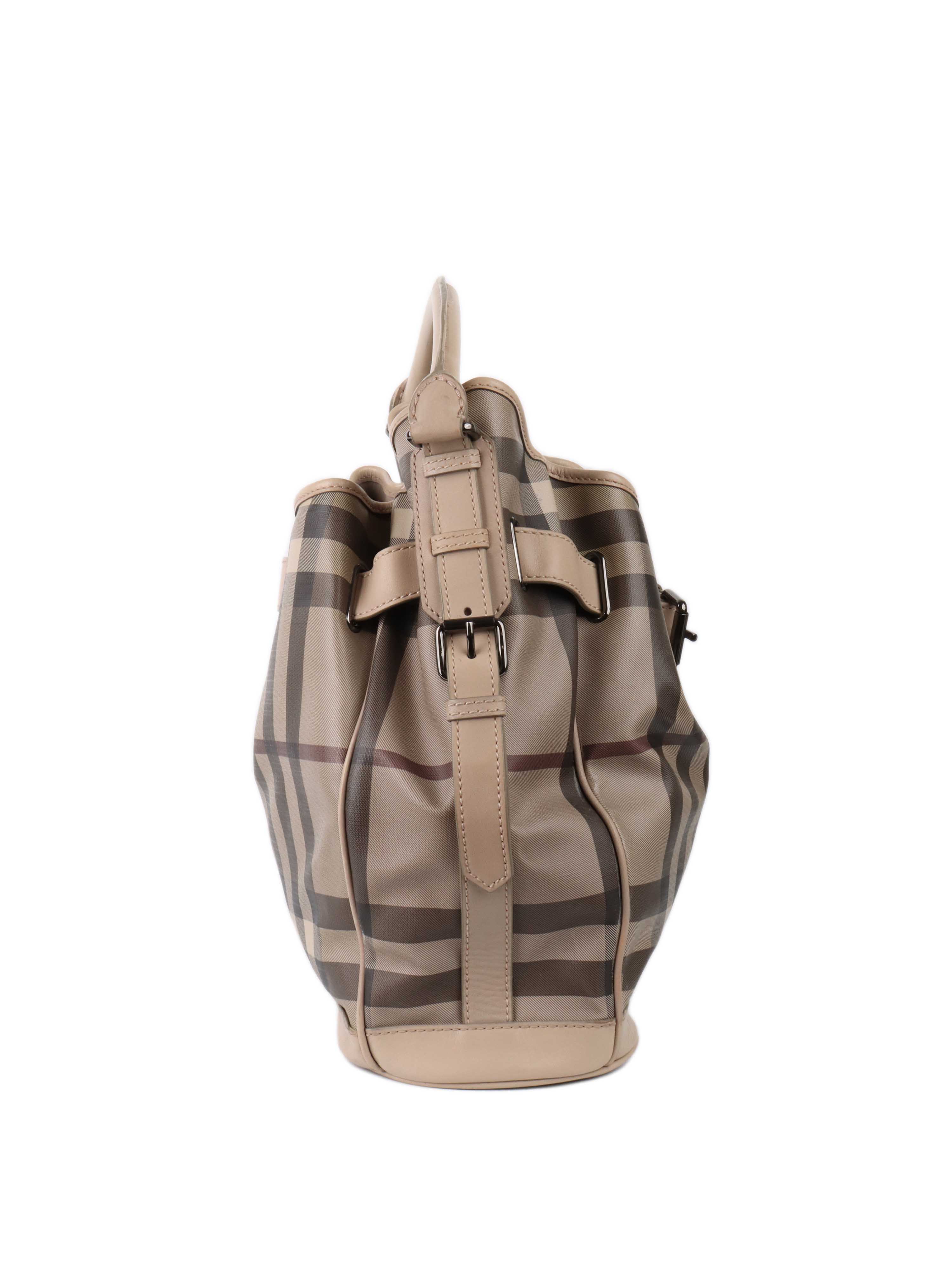 Burberry Checkered Leather Tote.