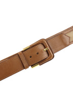 Burberry Brown/Beige Nova Check Canvas And Leather Belt