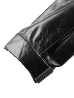 Versace Black Men's Leather Jacket.