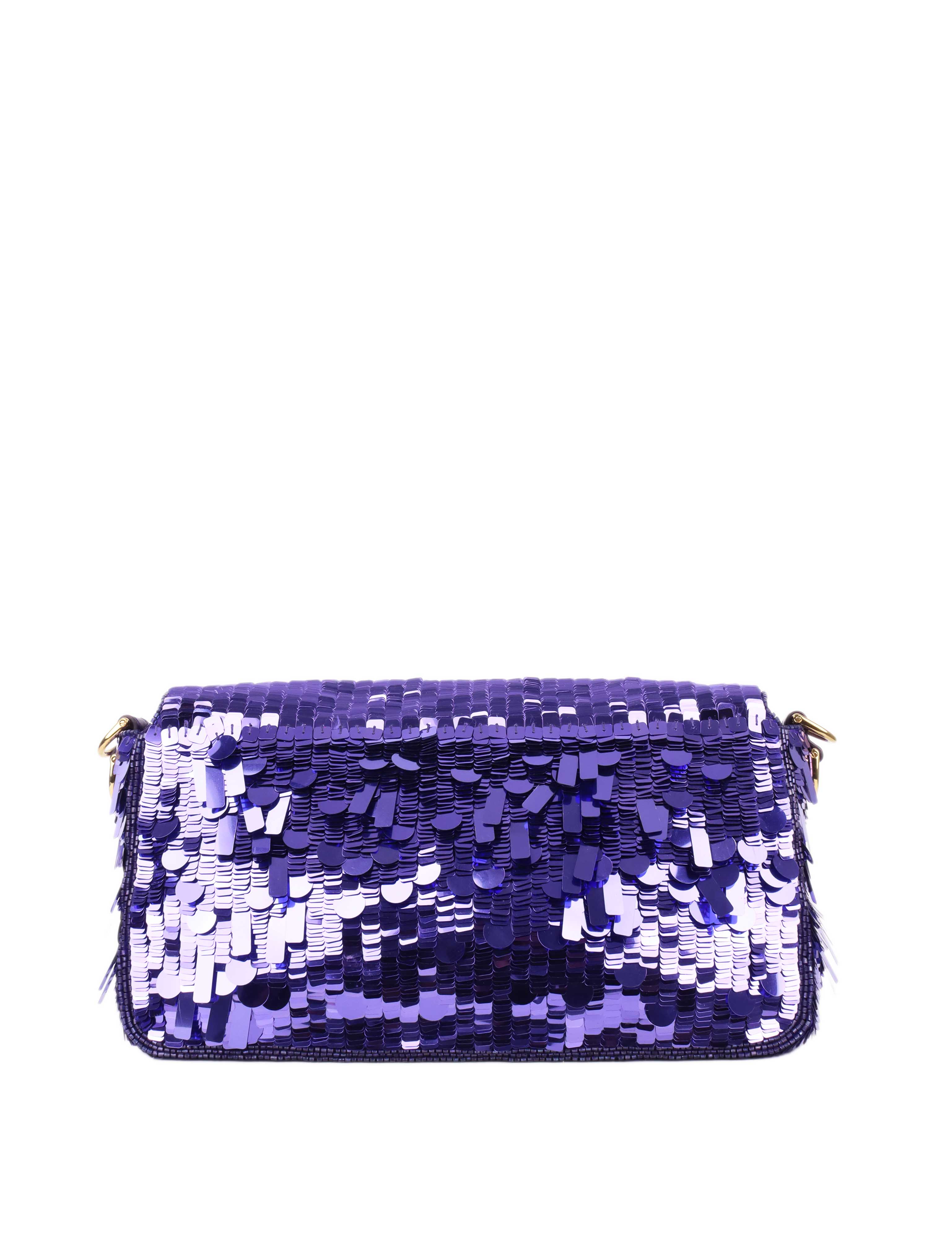 Fendi Purple Sequinned Baguette Bag.