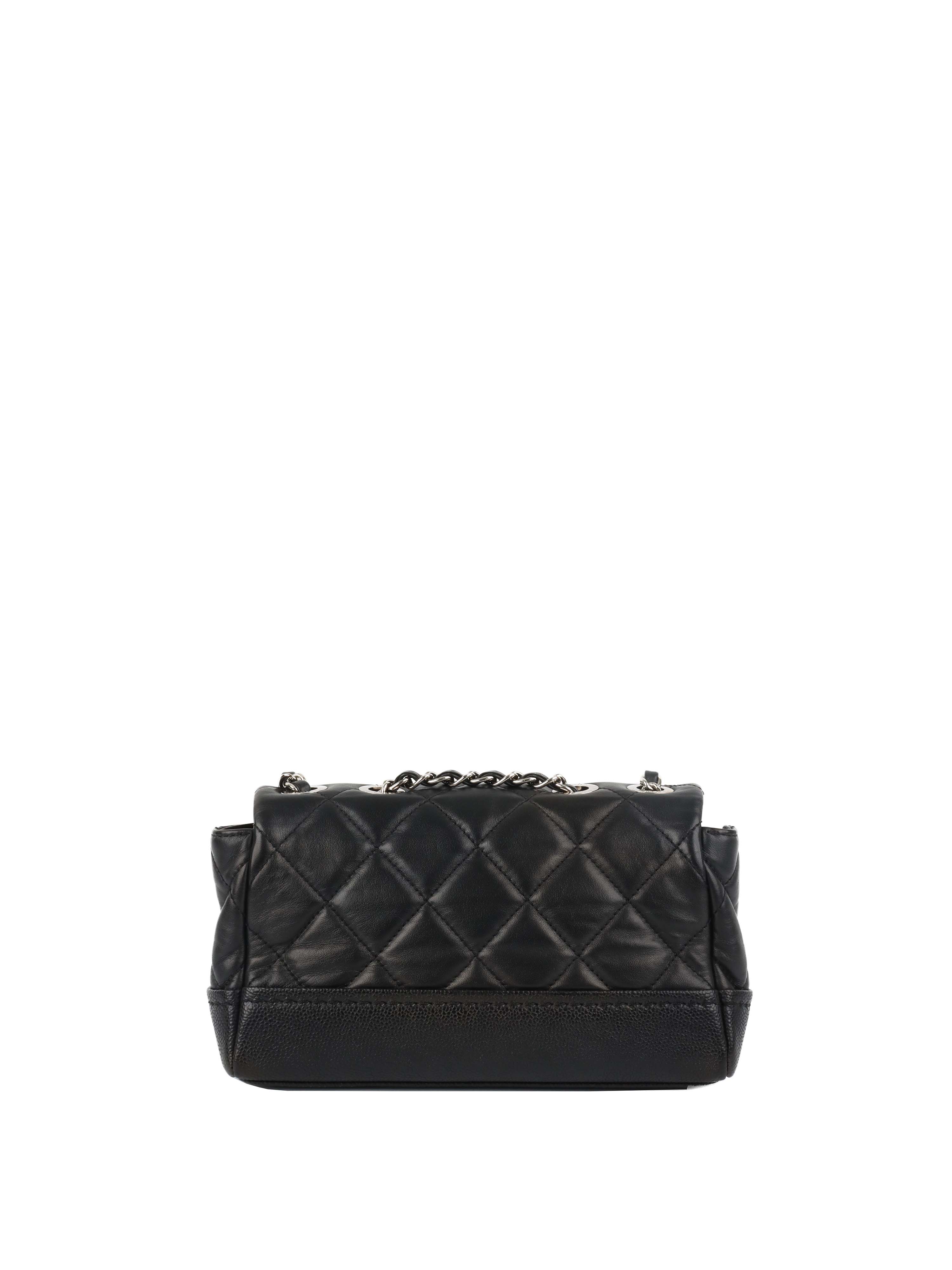 Chanel Black Quilted Lambskin & Caviar CC Flap Bag SHW.