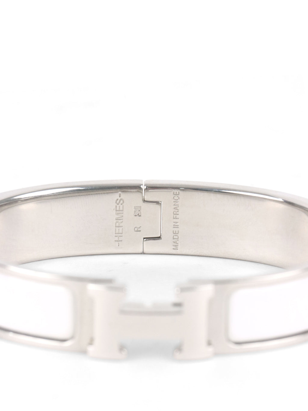 Hermes Blanc Clic H Palladium Plated Bracelet PM