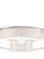 Hermes Blanc Clic H Palladium Plated Bracelet PM