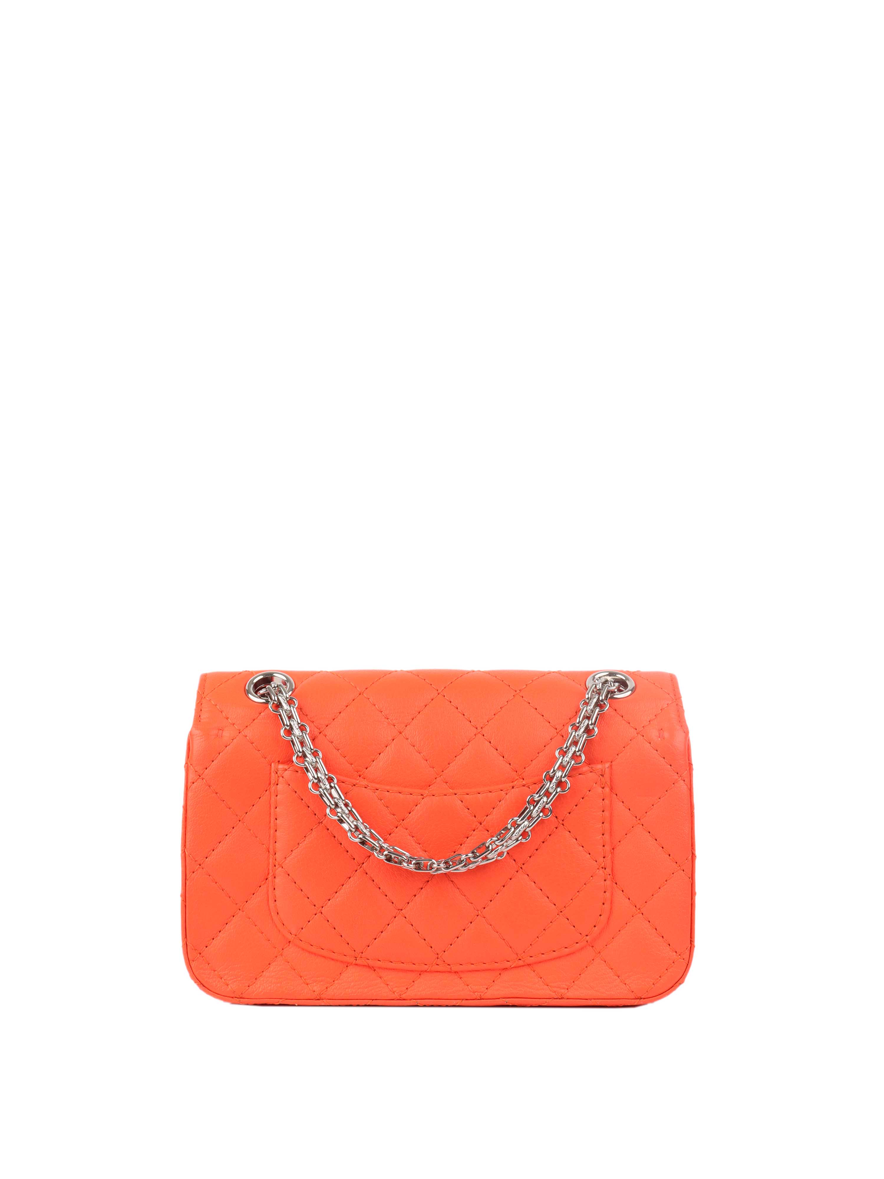 Chanel Small Bright Orange 2.55 Bag SHW.