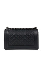 Chanel So Black Medium Lambskin Boy Bag.
