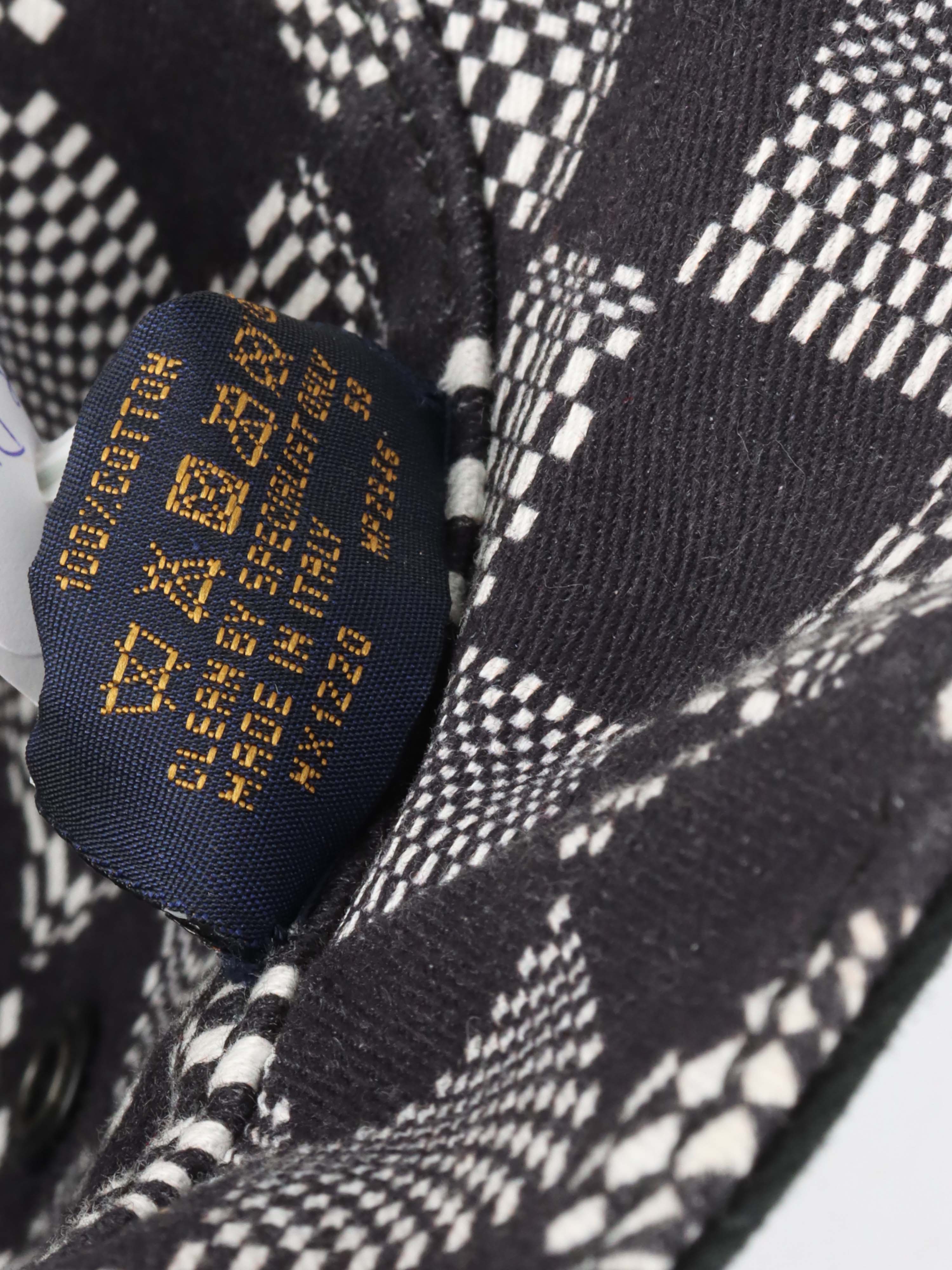 Louis Vuitton Black & White Distorted Damier Reversible Bucket Hat