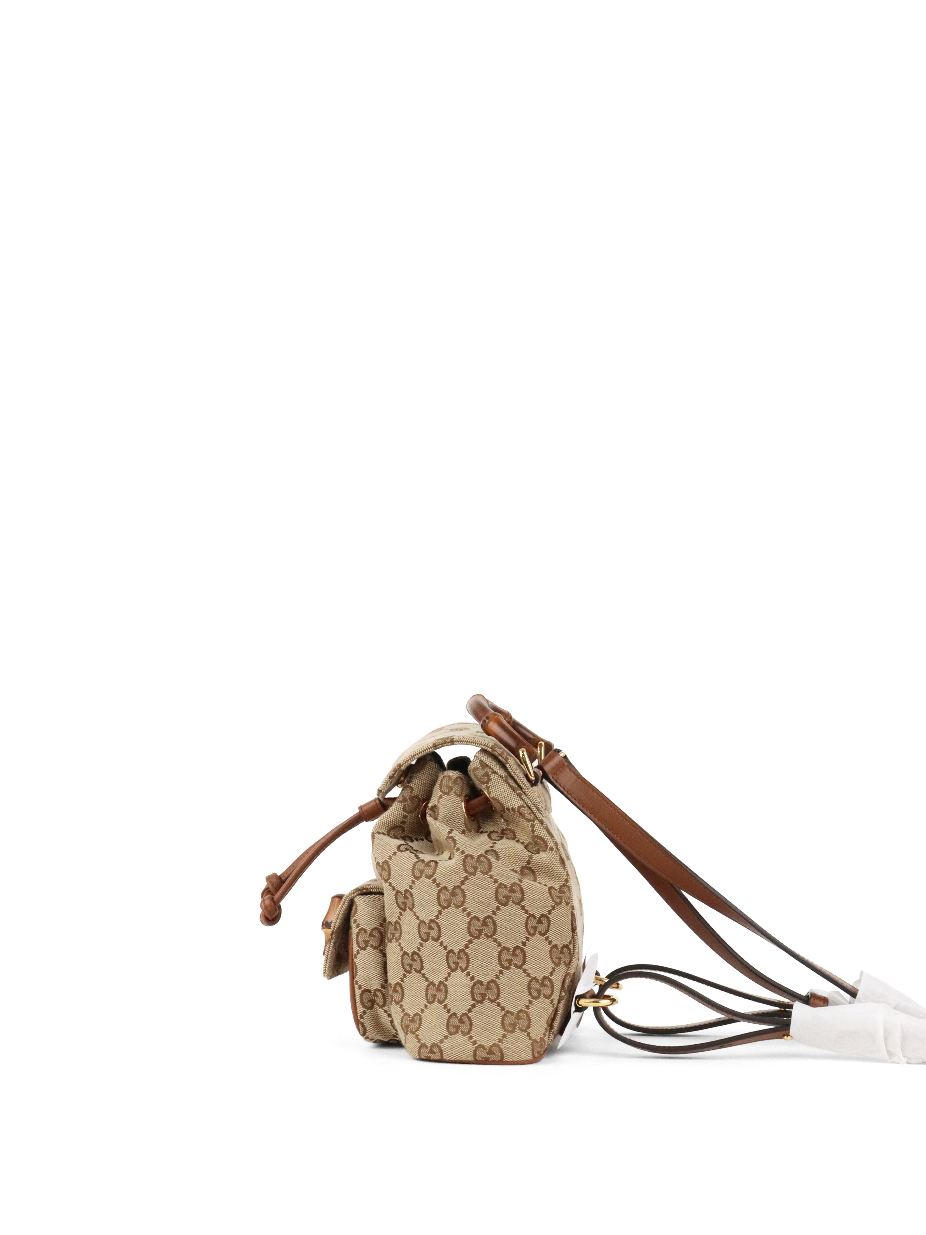 Gucci Bamboo GG Canvas Mini Backpack