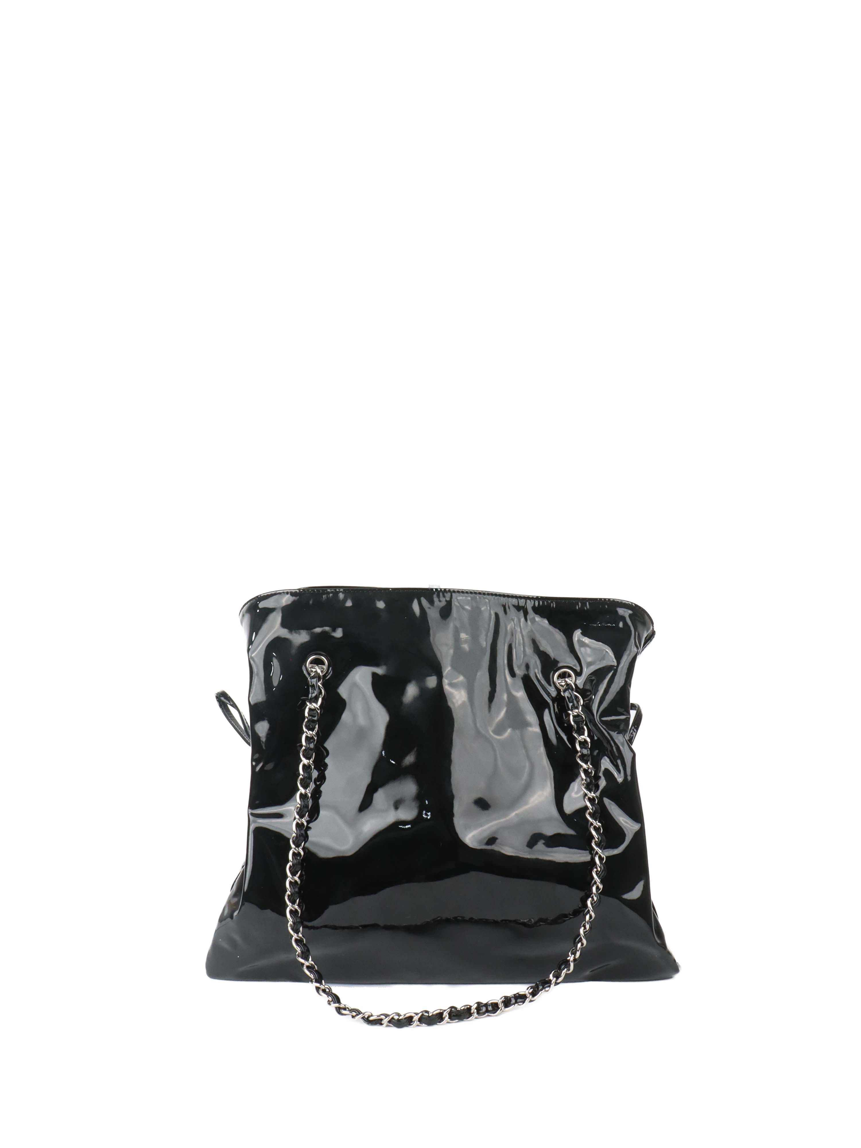 Chanel Black Strass CC Bonbon Chain Tote with Enamel Coco Mark