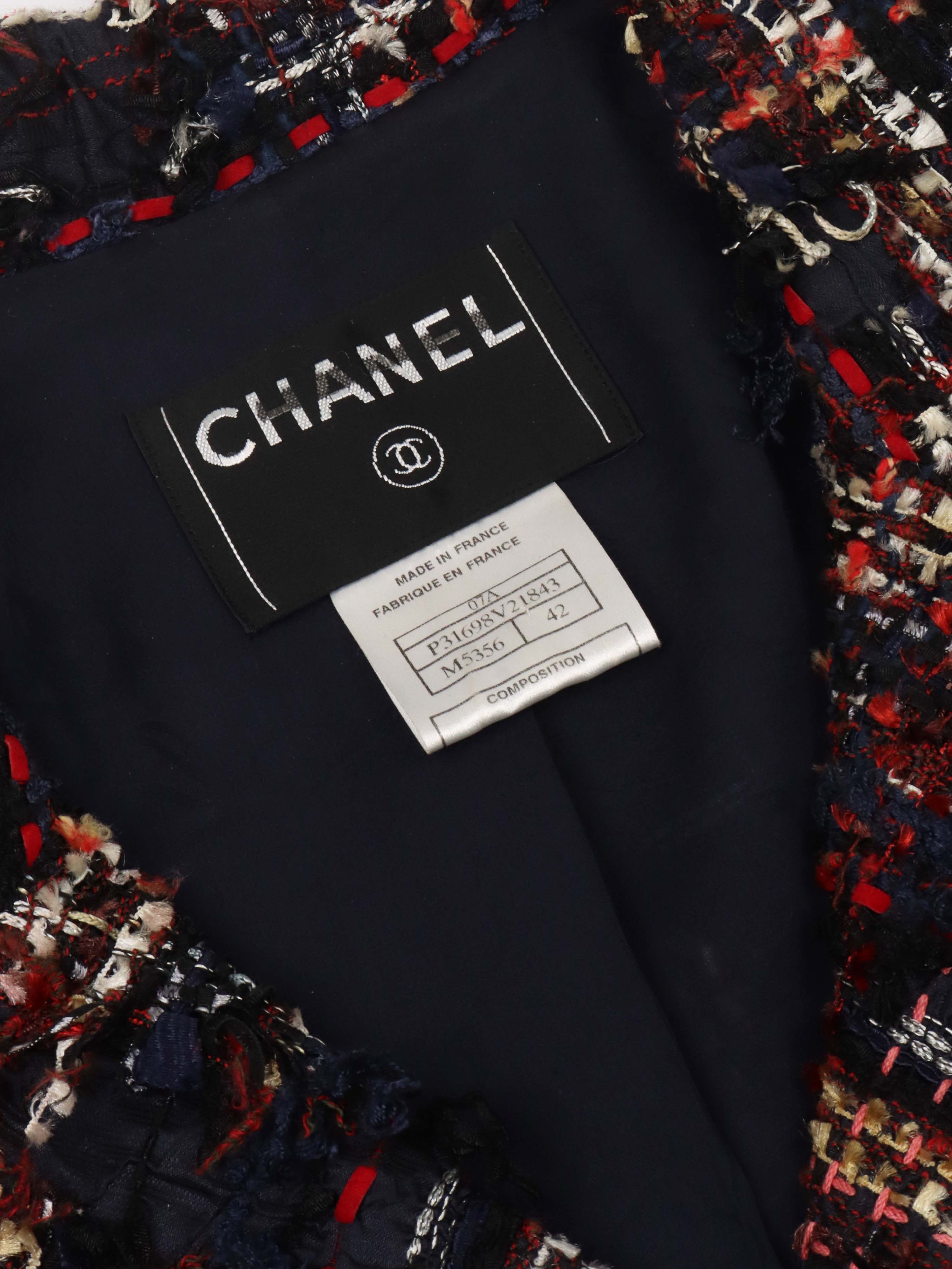 Chanel Tweed Red & Navy Jacket.