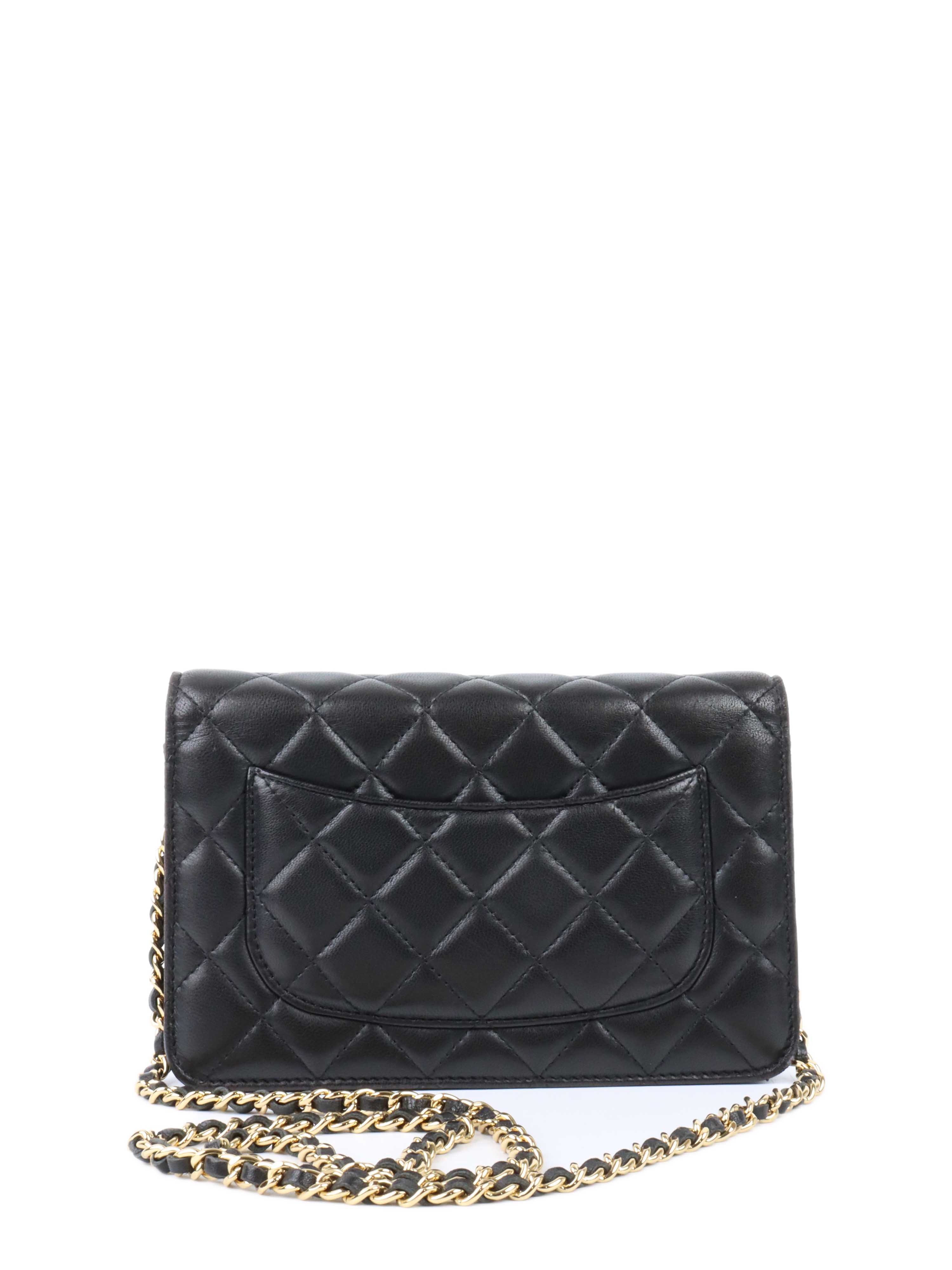 Chanel Black Lambskin Wallet on Chain GHW.